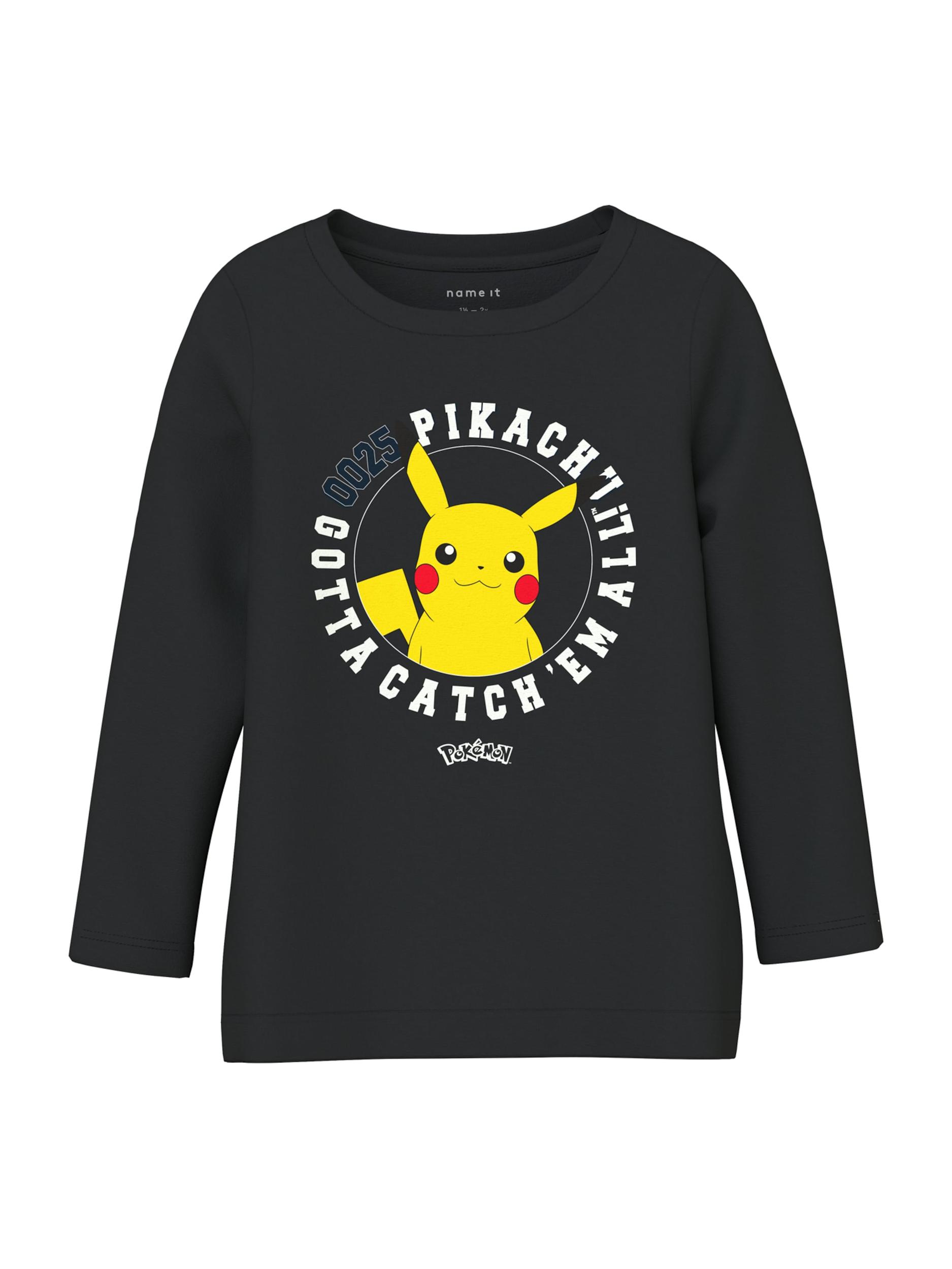 NAME IT Majica 'NMMVOSRIC POKEMON' rumena / temno rdeča / črna / bela