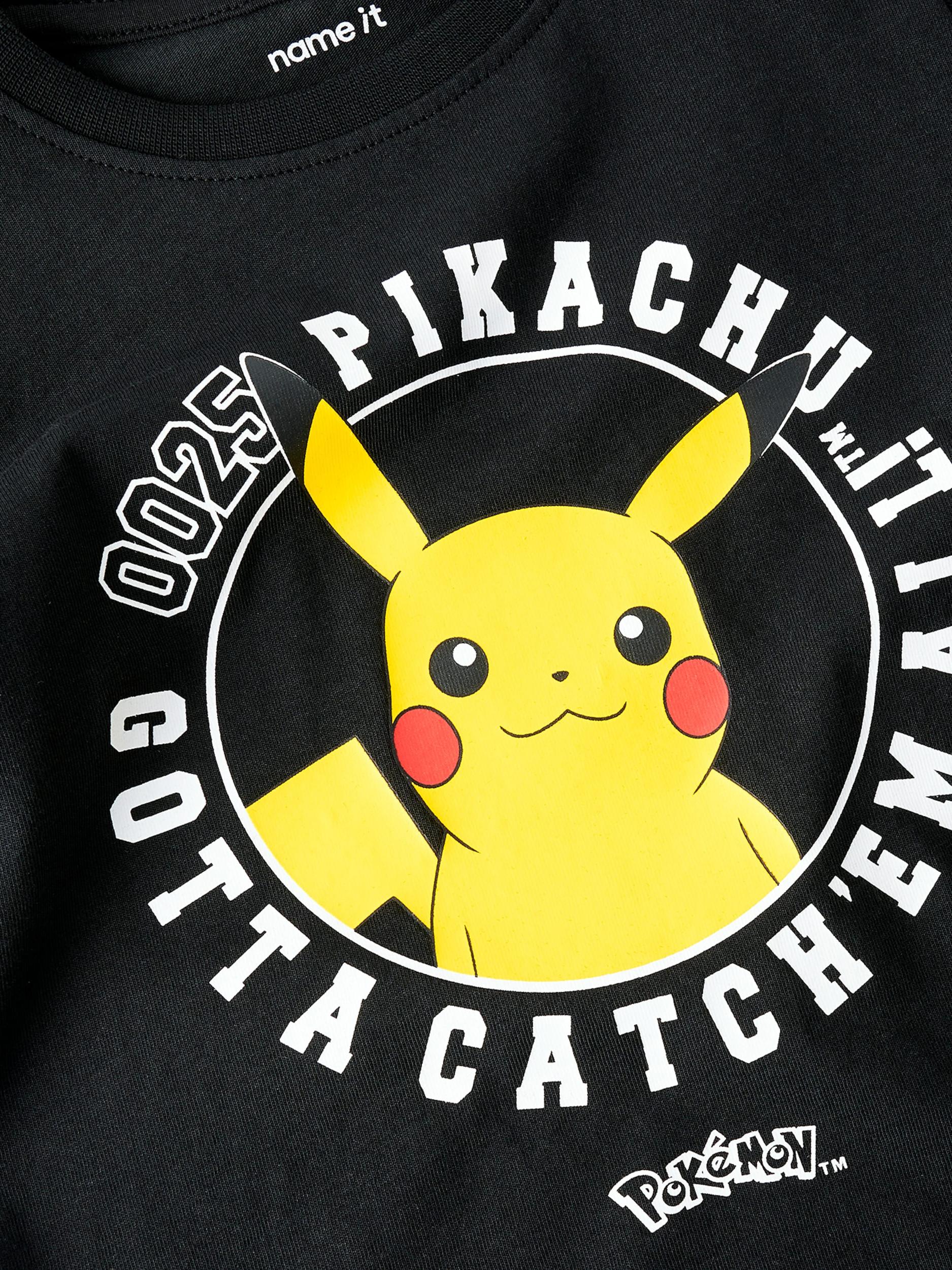 NAME IT Majica 'NMMVOSRIC POKEMON' rumena / temno rdeča / črna / bela