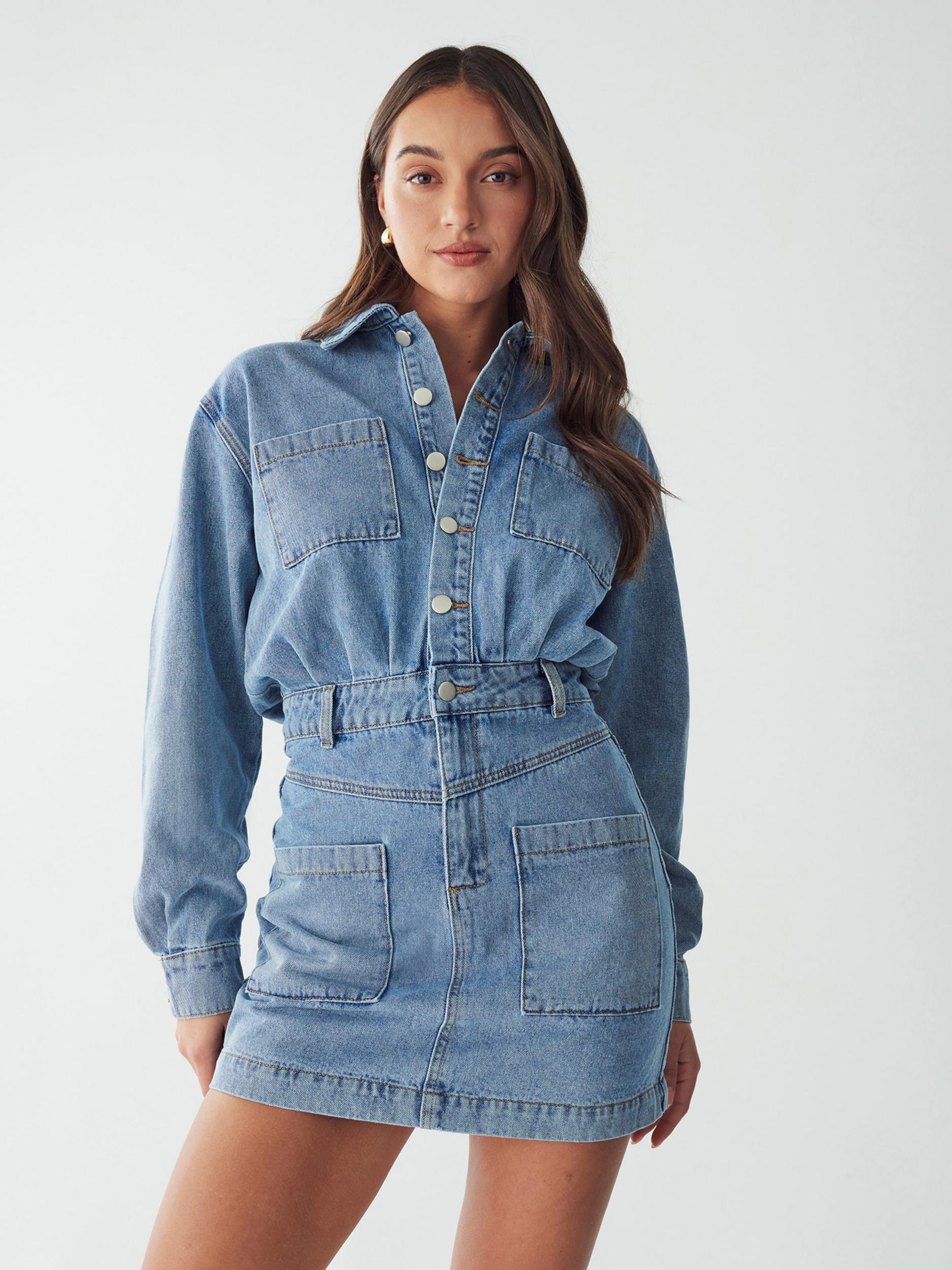 BWLDR Dolga srajca 'CANNES' moder denim