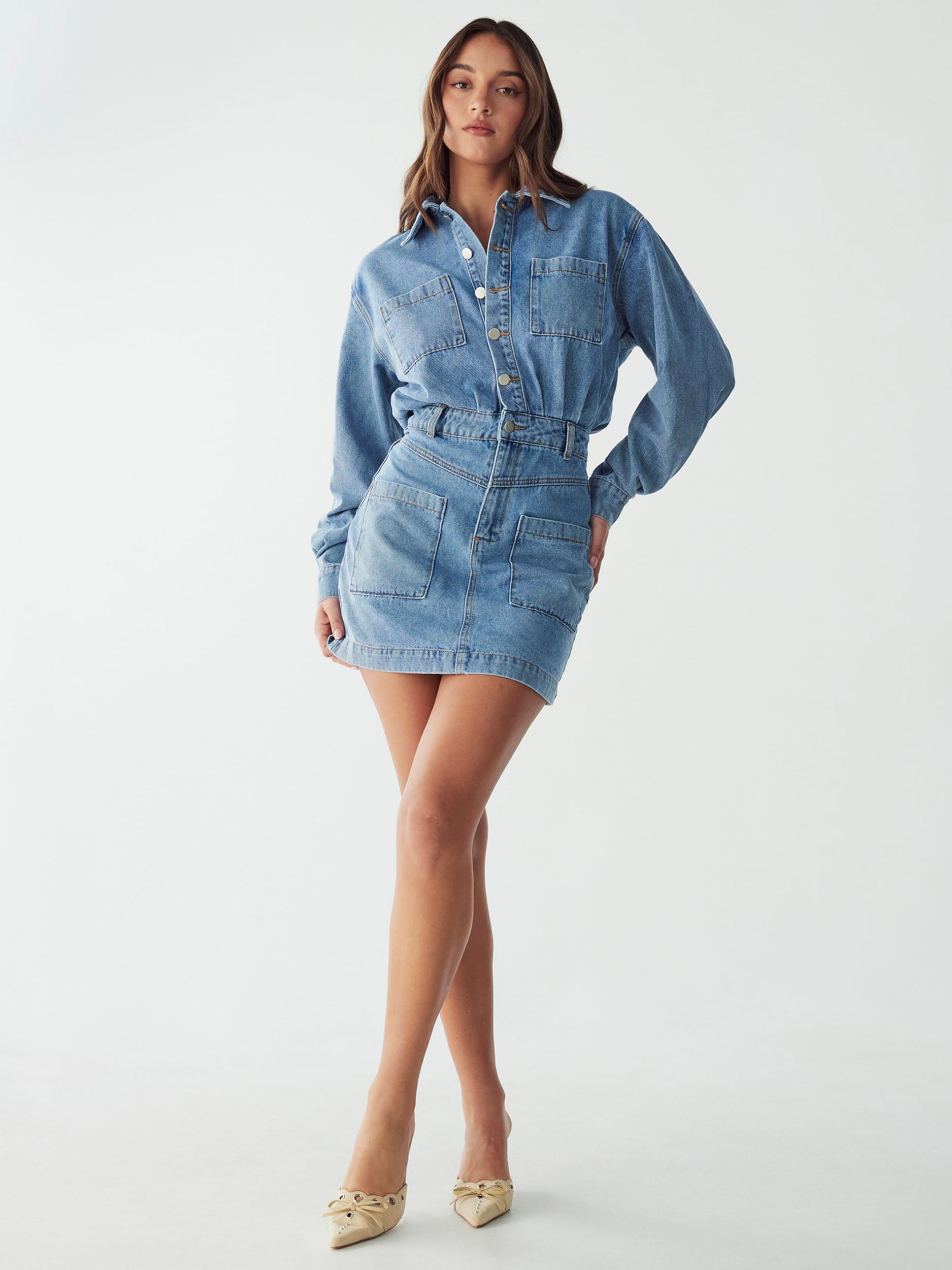 BWLDR Dolga srajca 'CANNES' moder denim