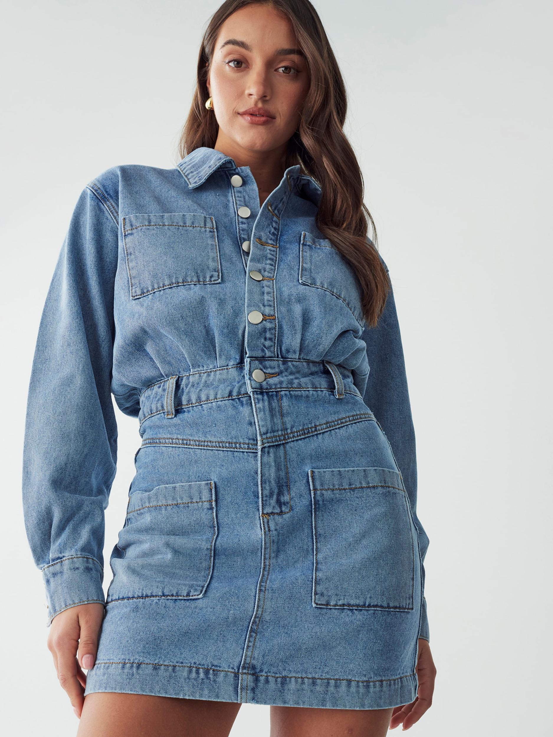 BWLDR Dolga srajca 'CANNES' moder denim