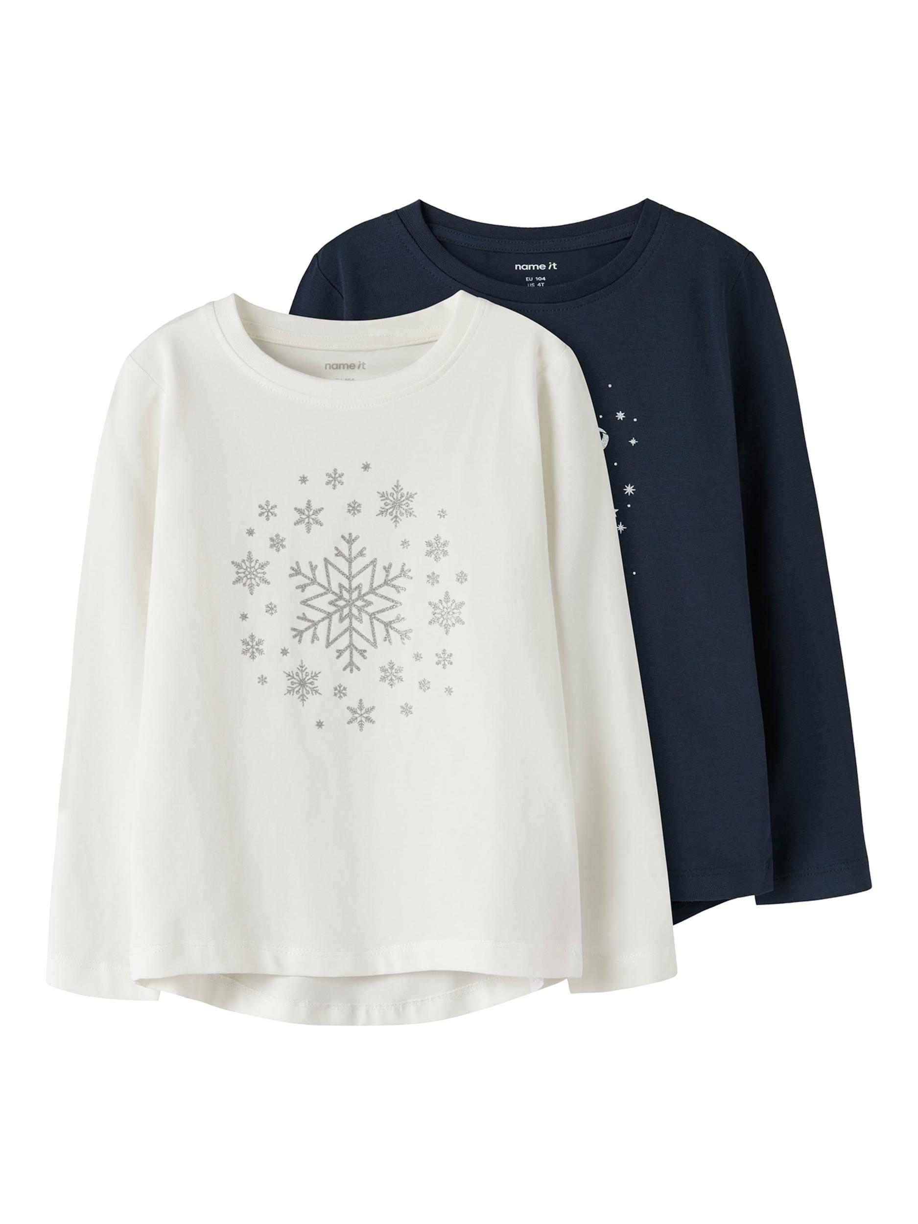 NAME IT Majica 'NMFViparty' nočno modra / bela