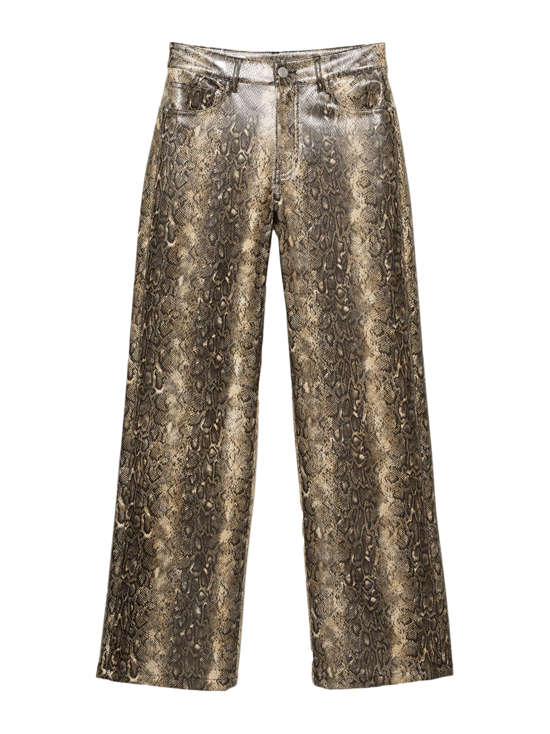 Pull&Bear Hlače bež / črna