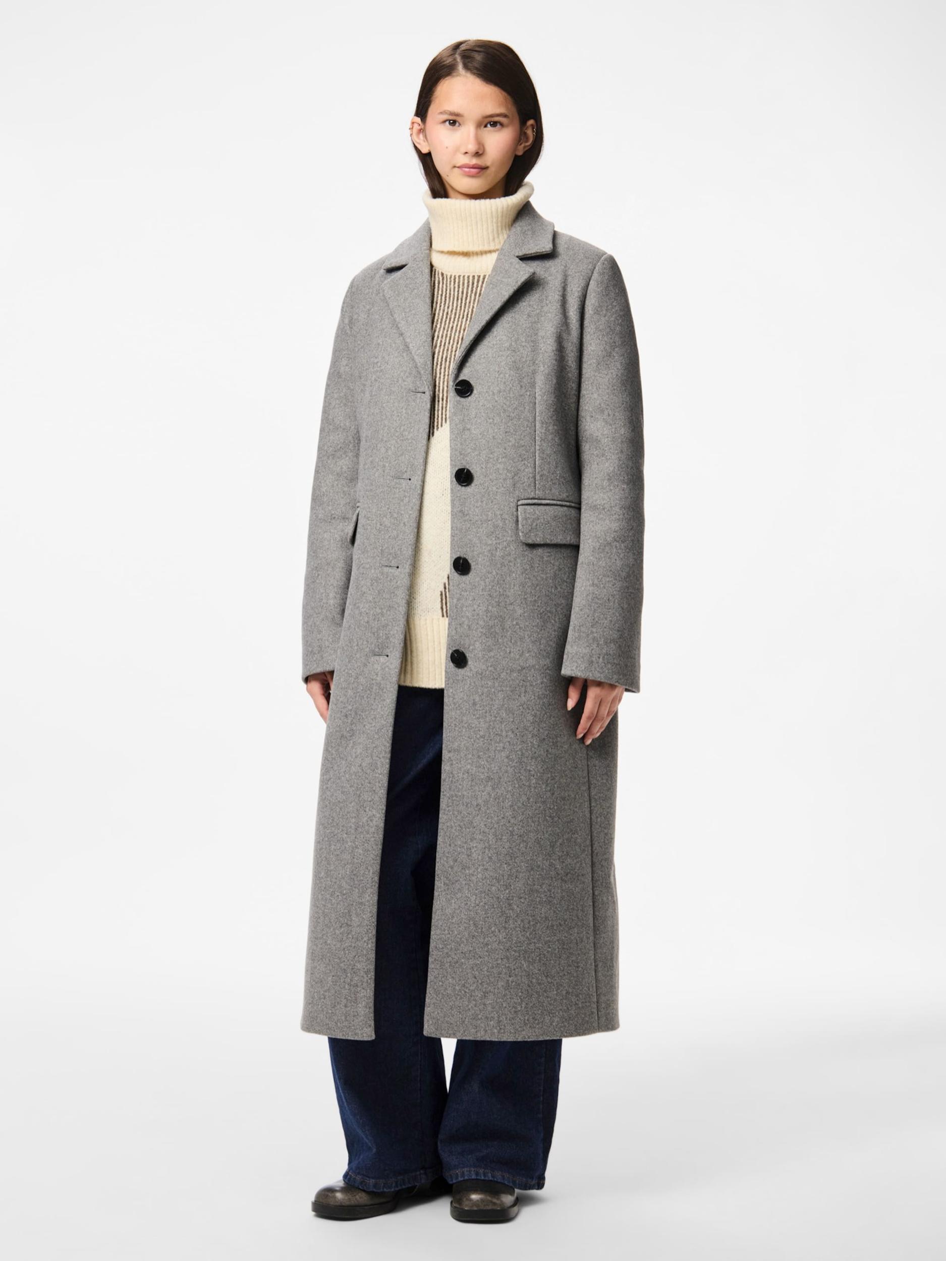 PIECES Prehoden plašč 'PCJadine' pegasto siva