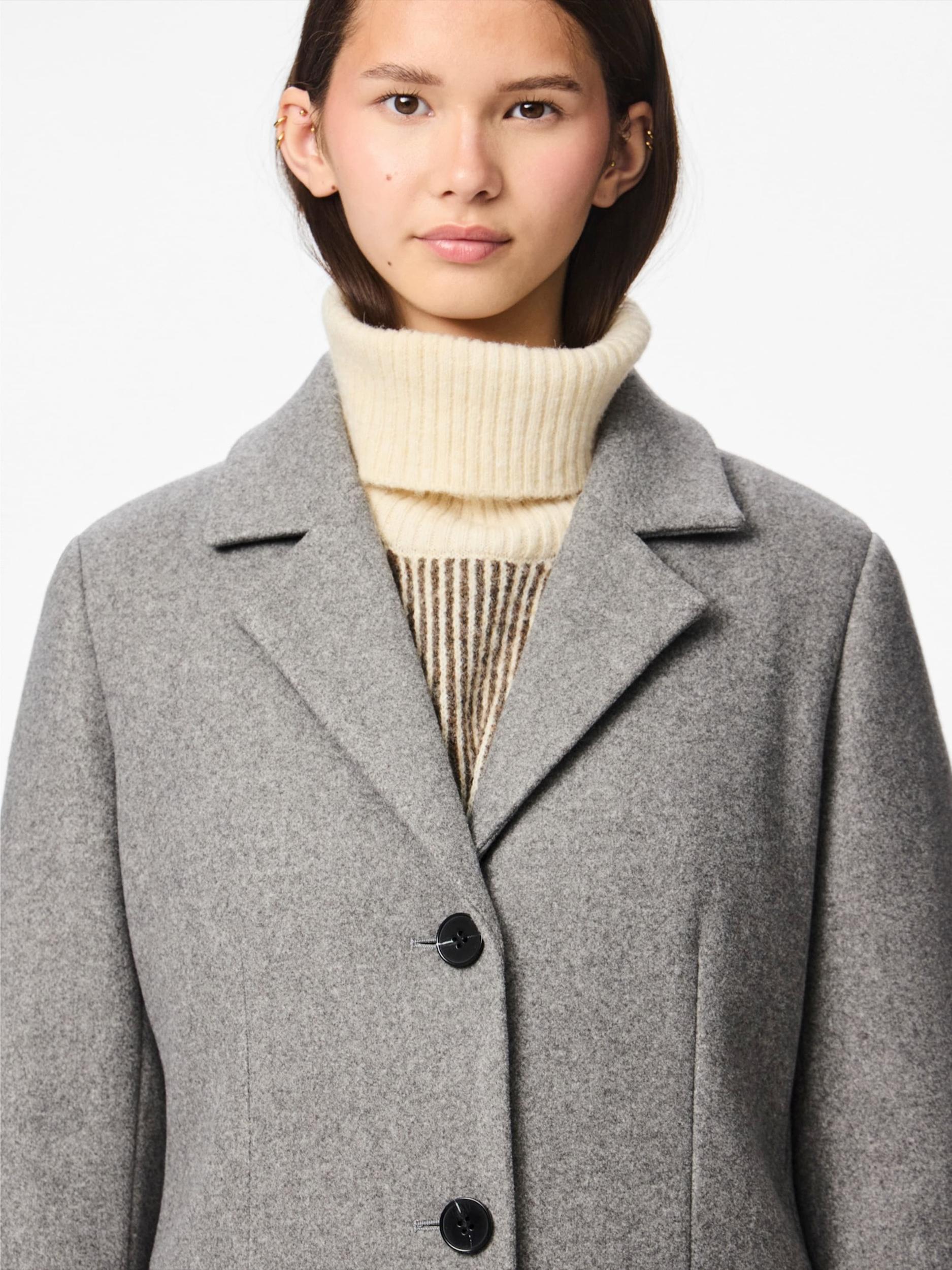 PIECES Prehoden plašč 'PCJadine' pegasto siva