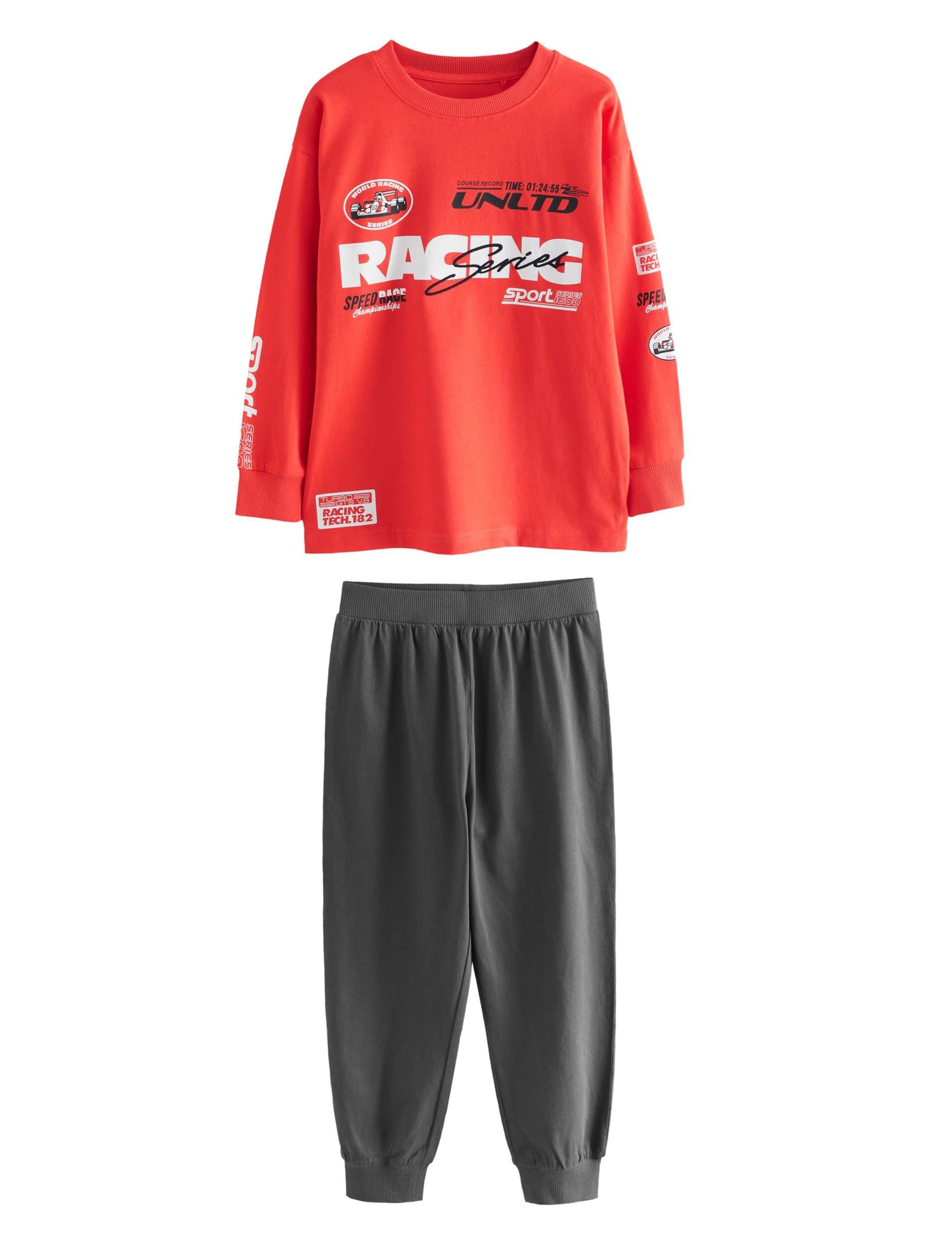 Next Pižama temno siva / temno liila / rdeča / črna