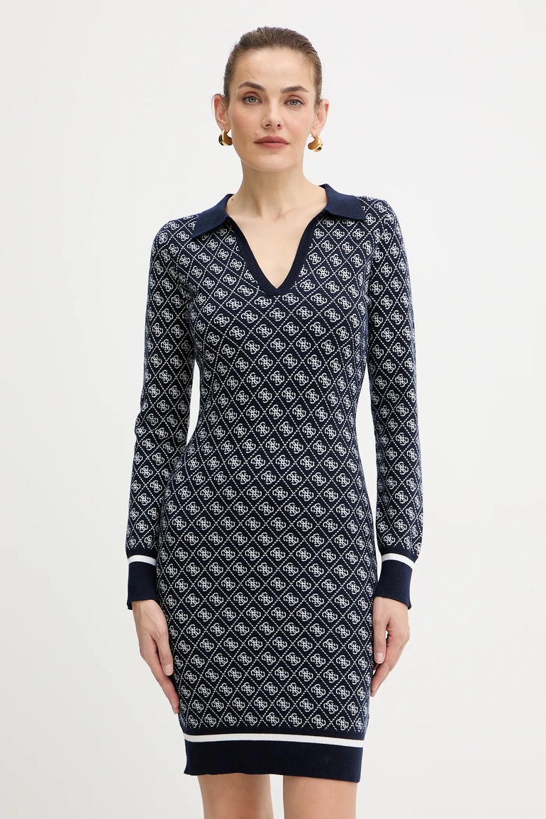 Obleka s primesjo volne Guess AUBREY