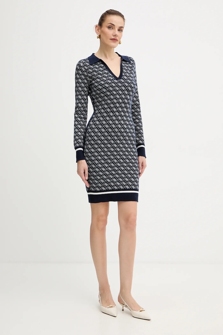 Obleka s primesjo volne Guess AUBREY