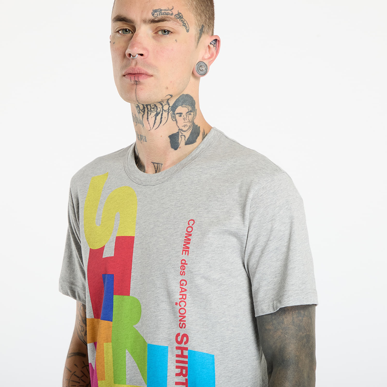Majice Comme des Garçons SHIRT T-Shirt With Graphic Print Top Grey S