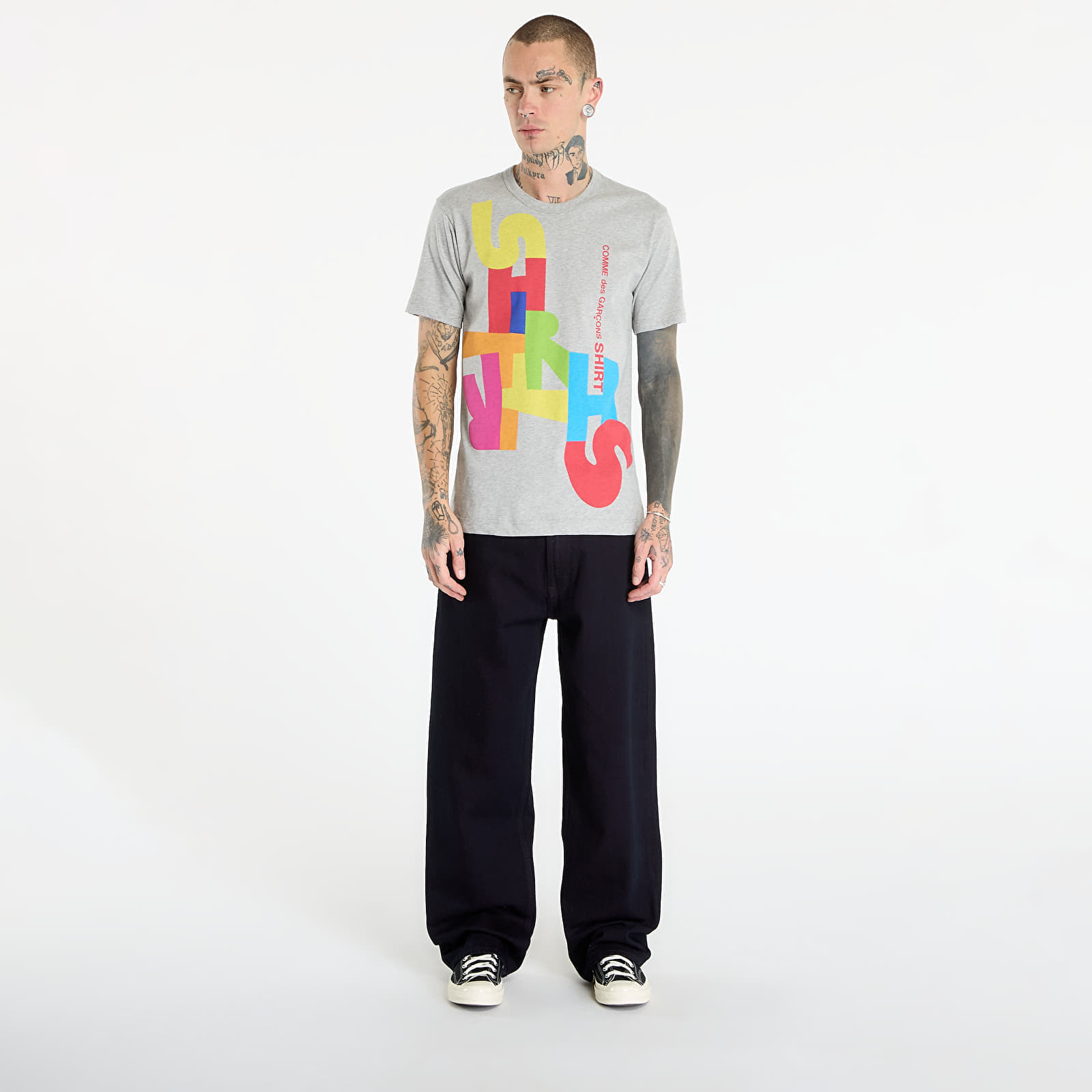 Majice Comme des Garçons SHIRT T-Shirt With Graphic Print Top Grey S