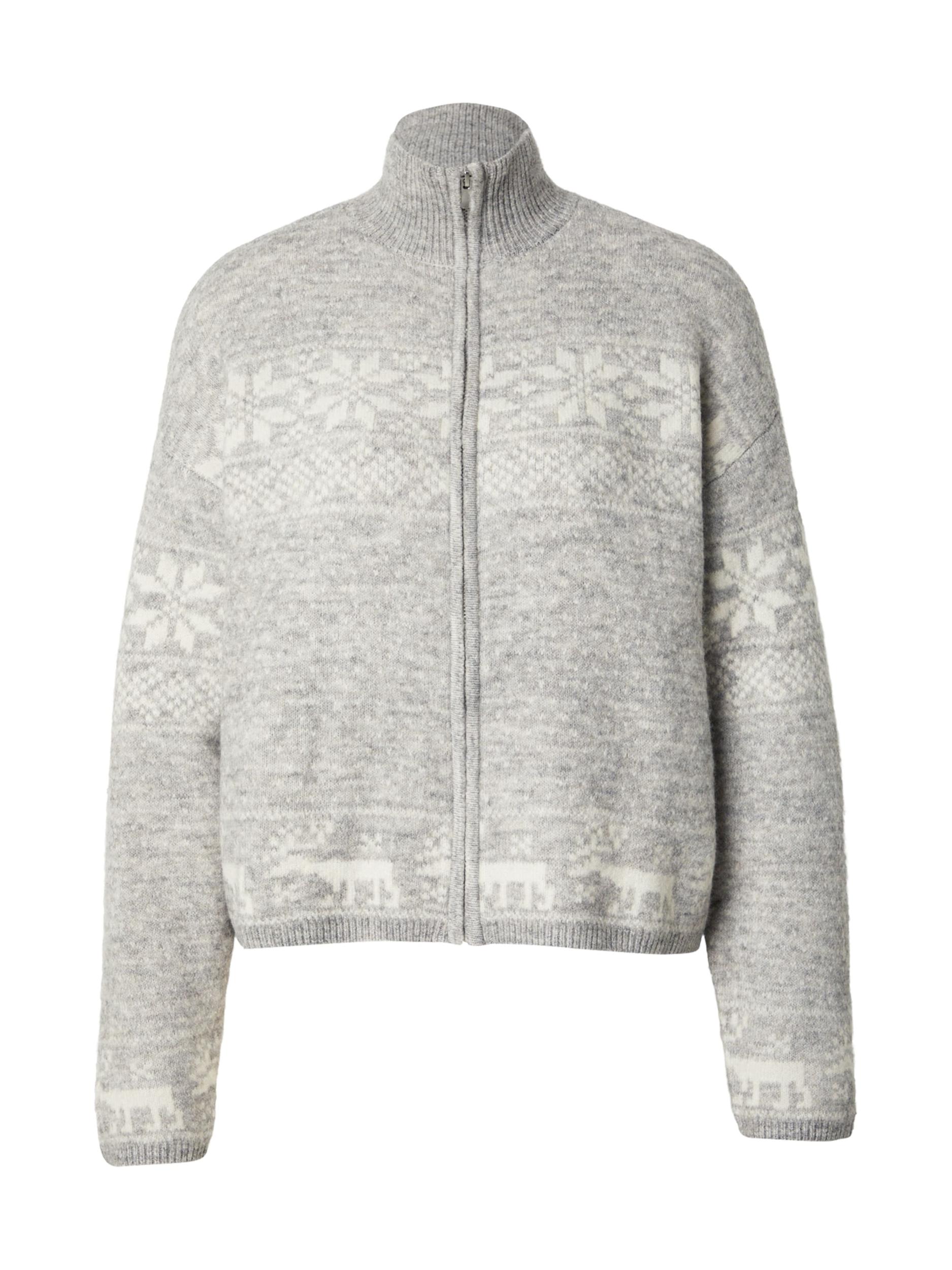 VERO MODA Pletena jopa 'VMSANTANORDIC' svetlo siva / bela