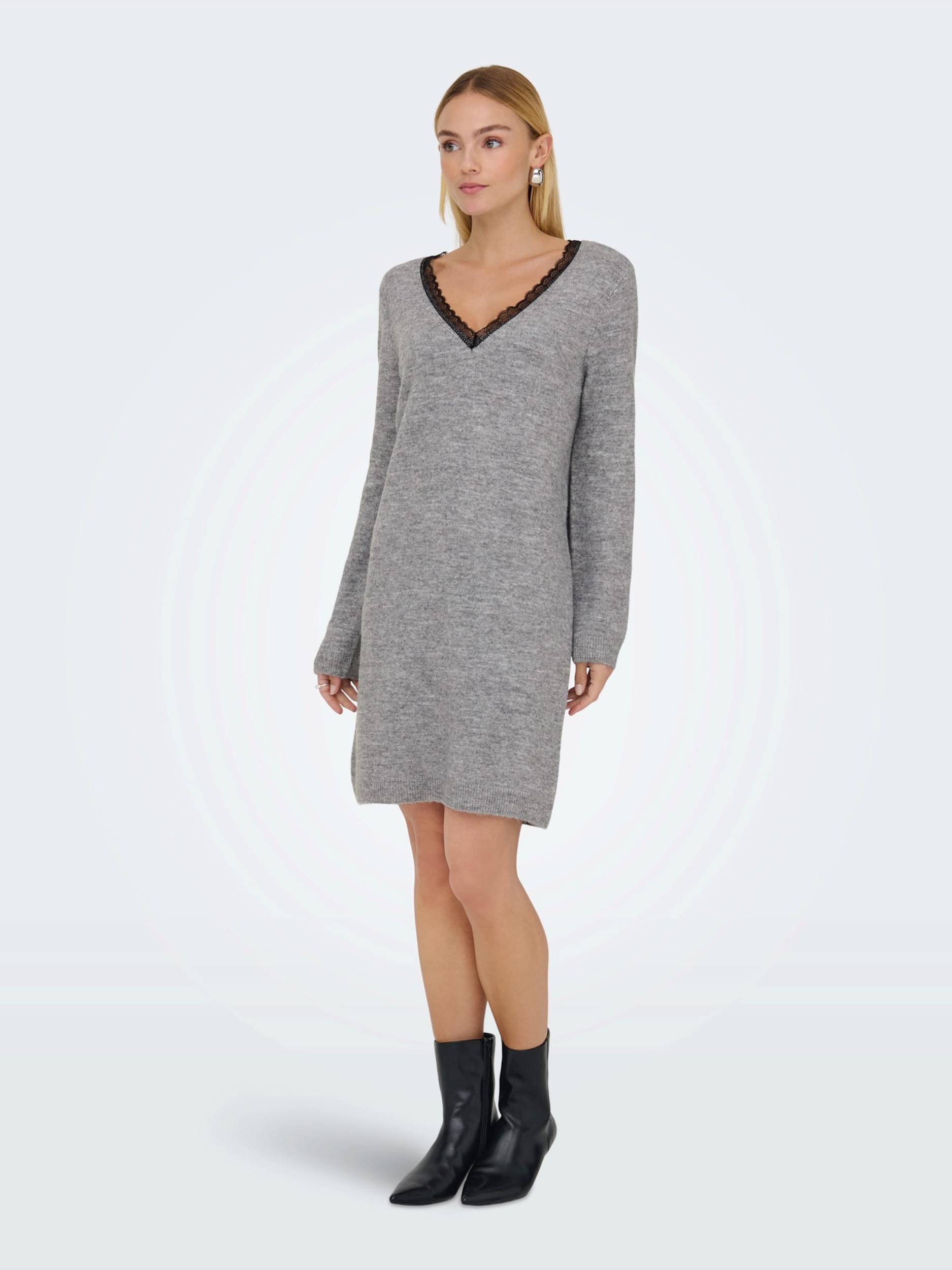 ONLY Pletena obleka 'ONLTAMMY' svetlo siva