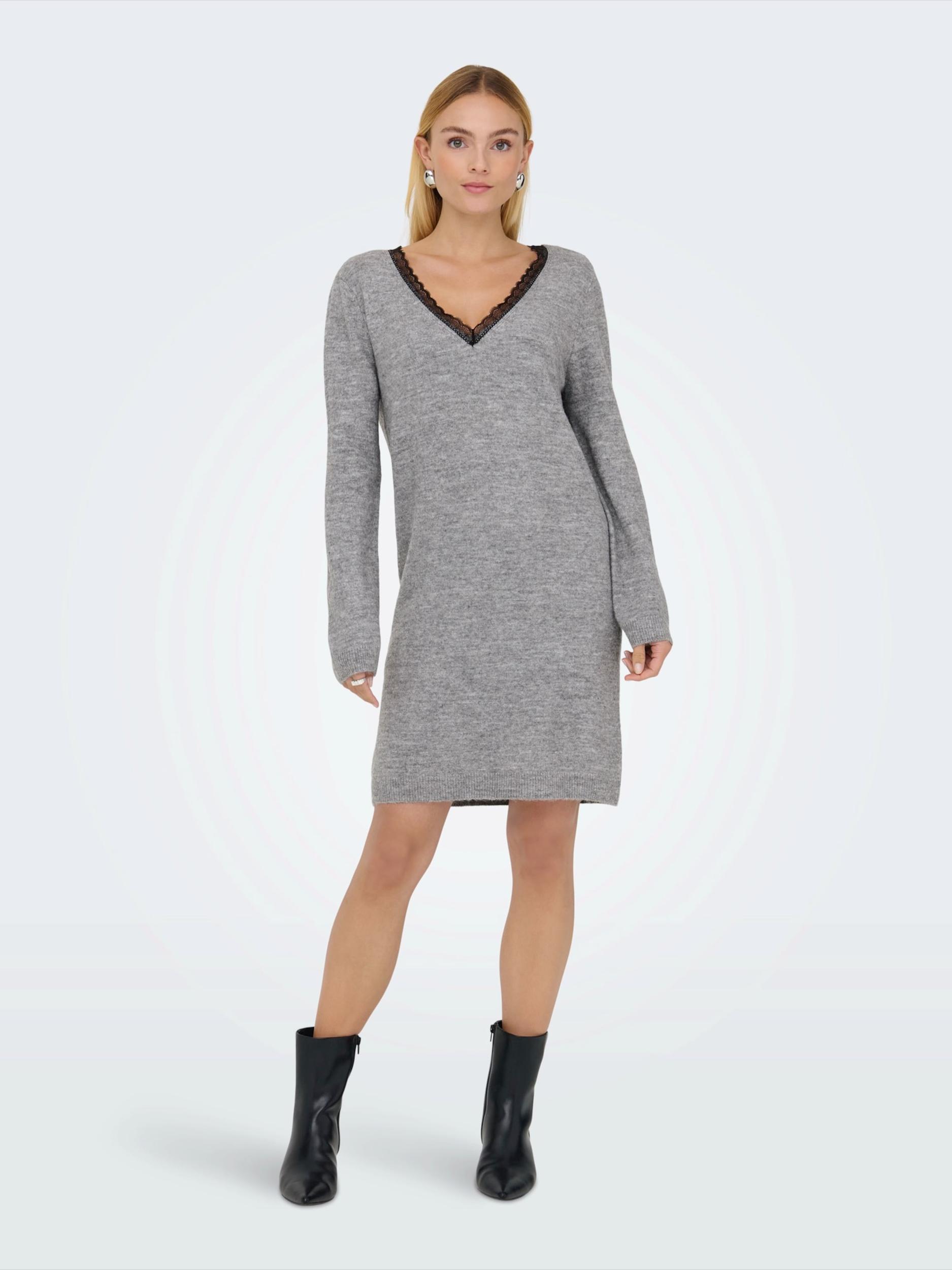 ONLY Pletena obleka 'ONLTAMMY' svetlo siva