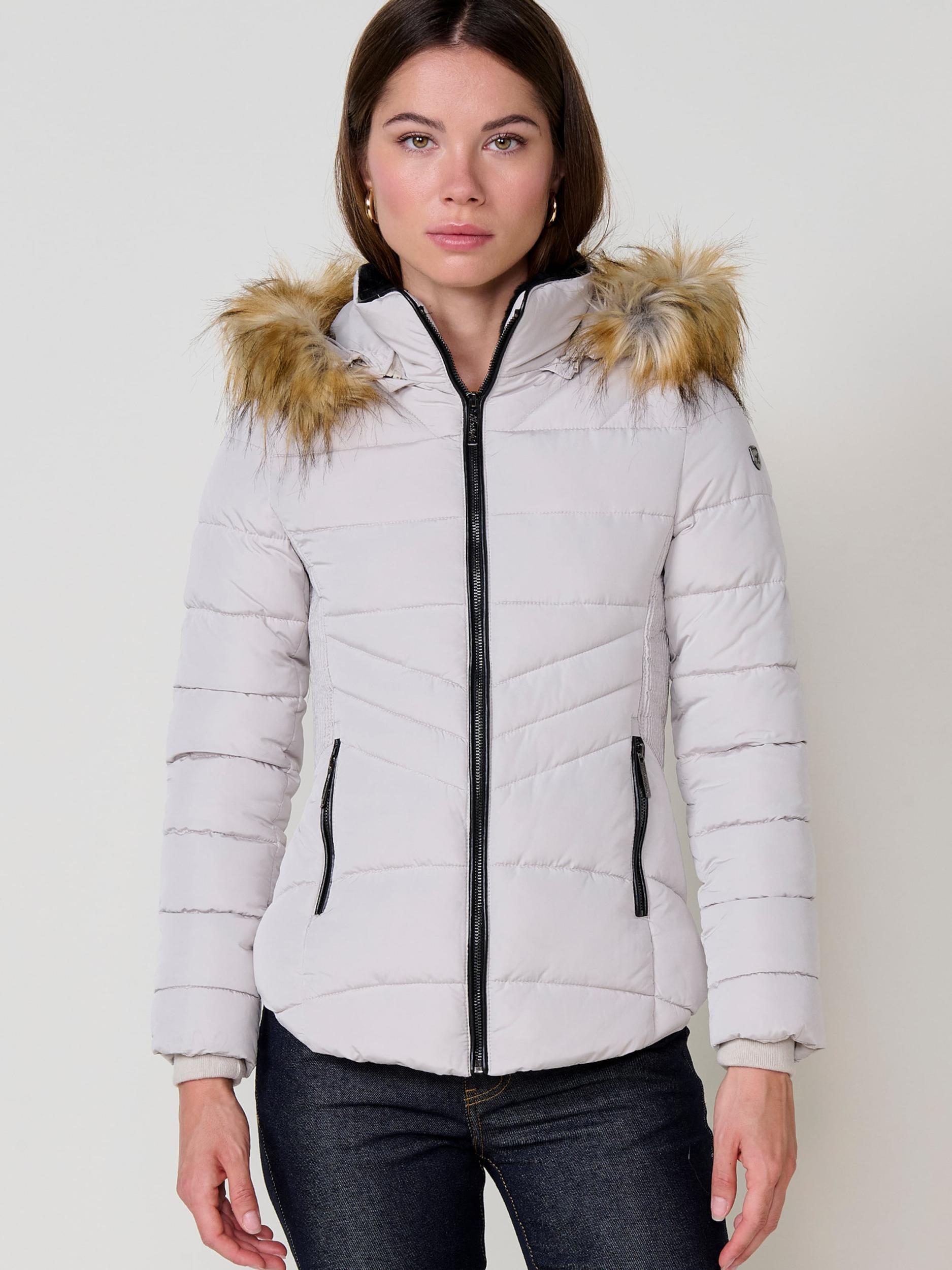 KOROSHI Zimska jakna svetlo rjava / srebrno-siva