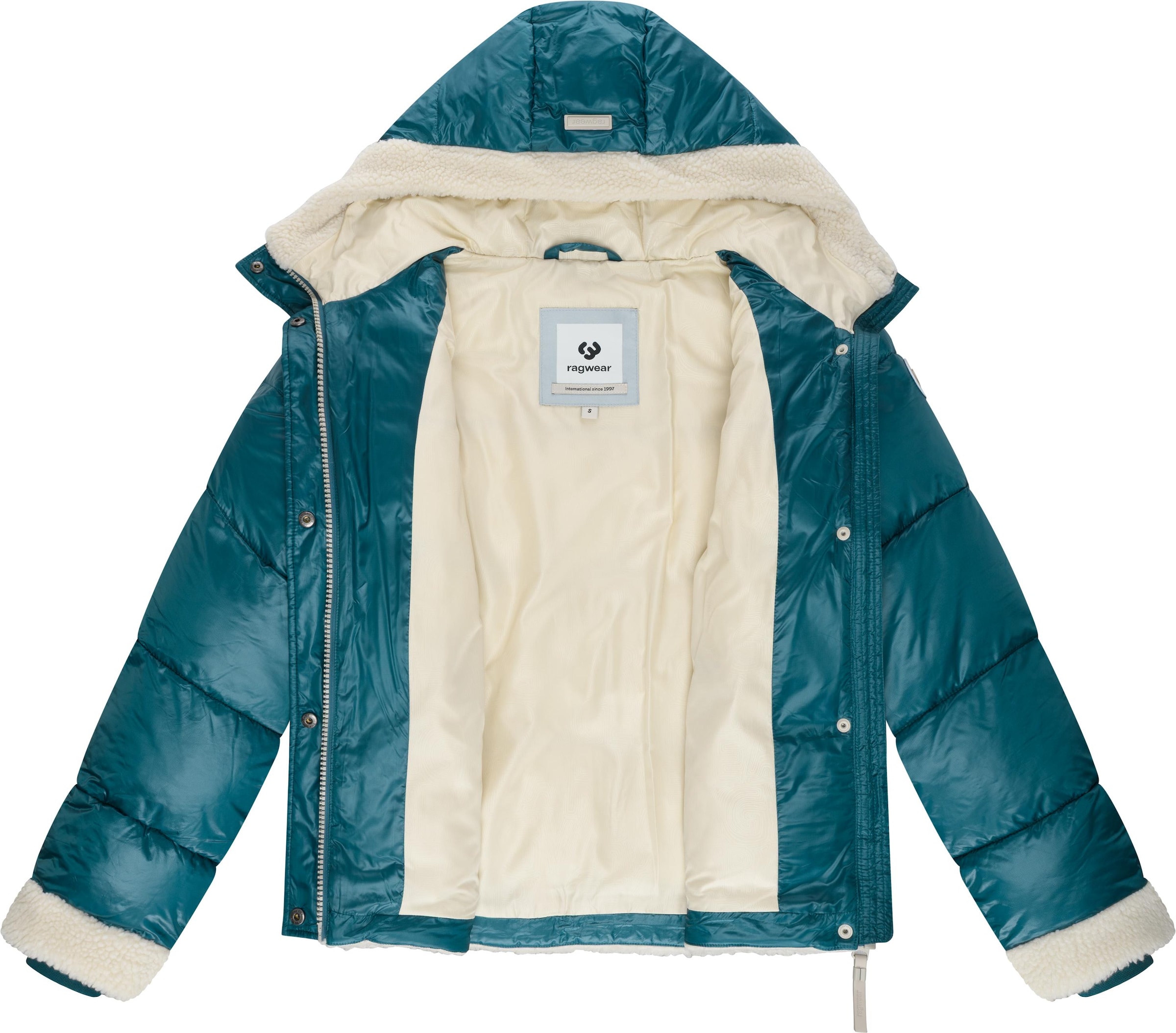 Ragwear Zimska jakna 'Editah Youmodo' petrol / volneno bela