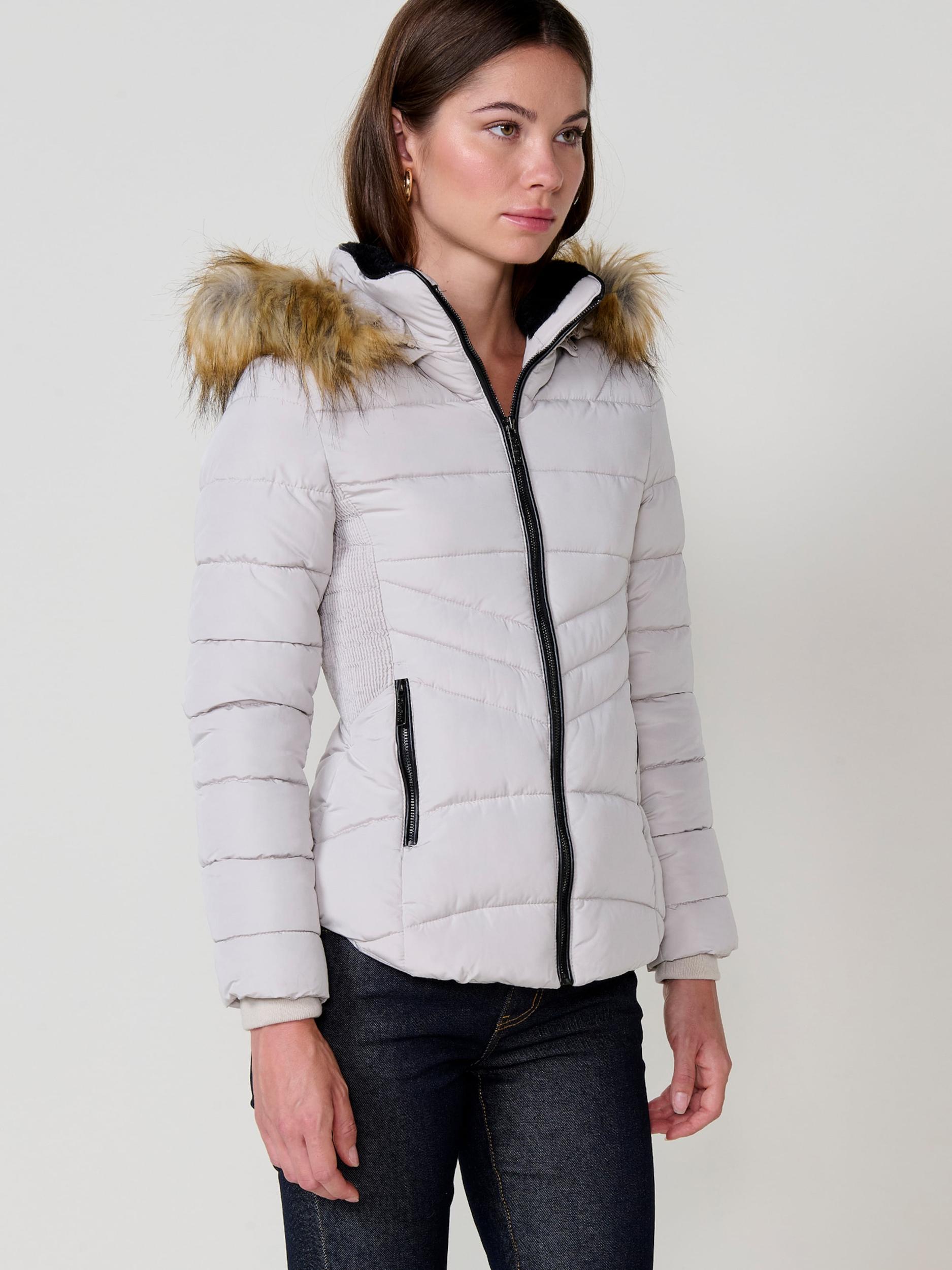 KOROSHI Zimska jakna svetlo rjava / srebrno-siva