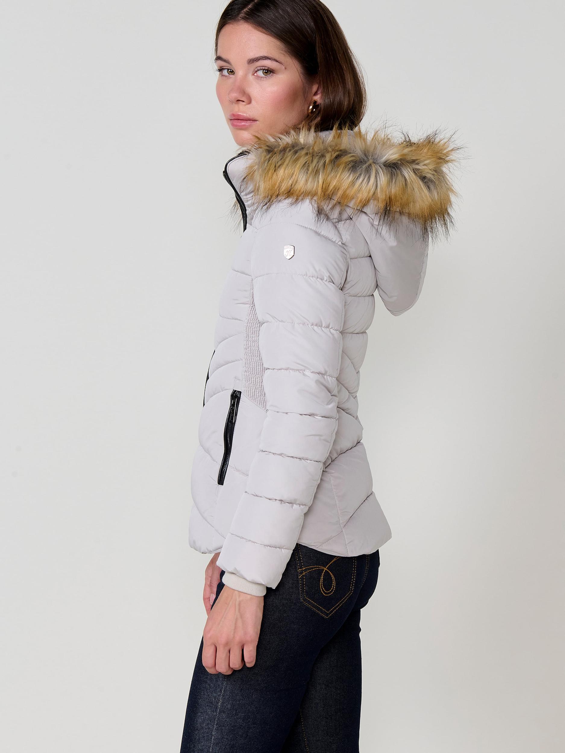 KOROSHI Zimska jakna svetlo rjava / srebrno-siva