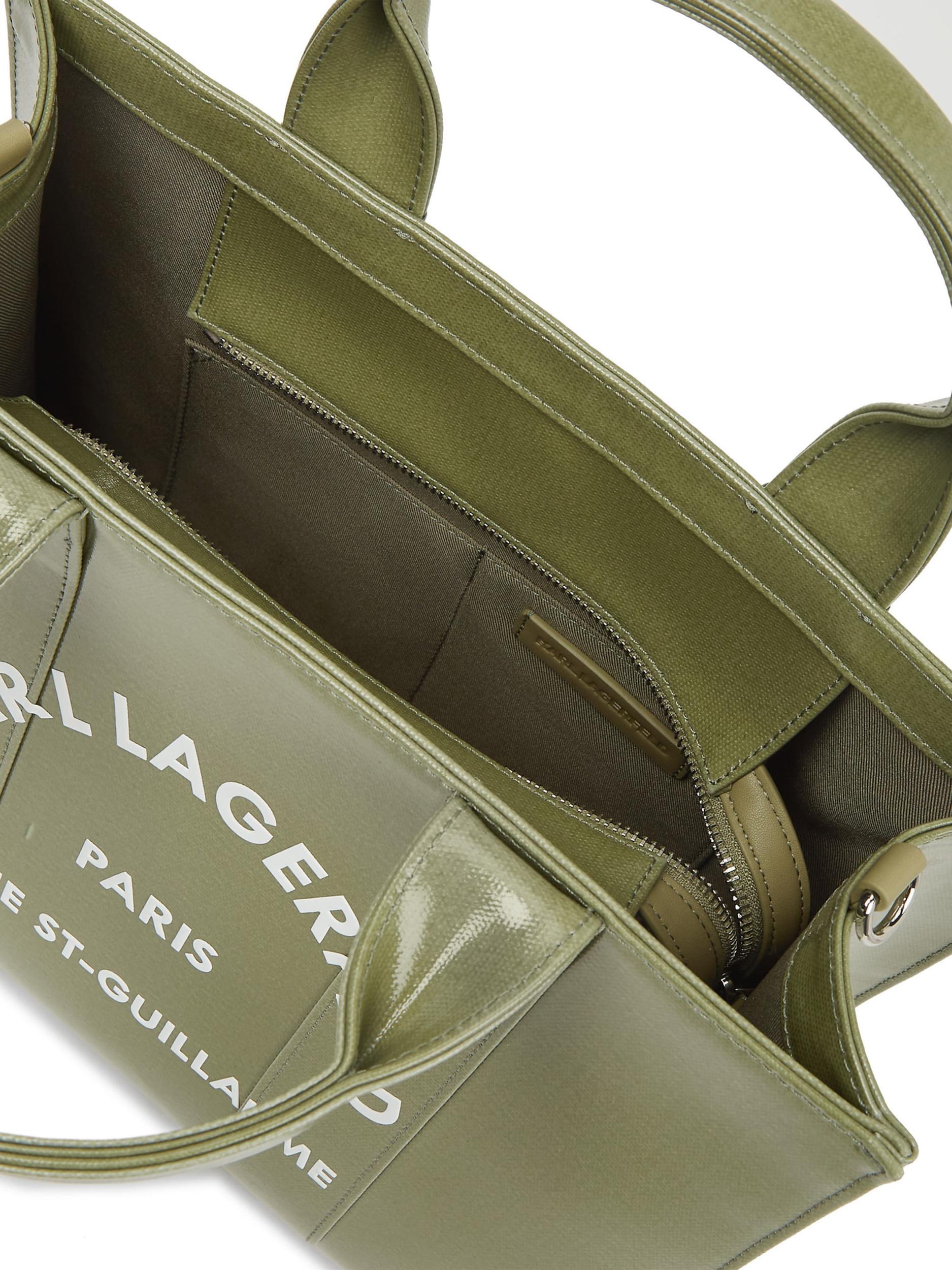 Karl Lagerfeld Nakupovalna torba kivi / naravno bela