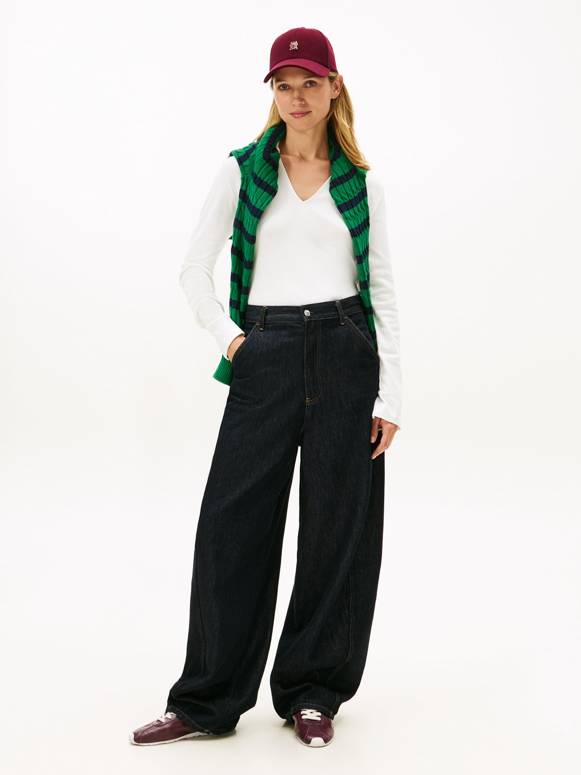 TOMMY HILFIGER Majica 'Cody' ecru / mornarska / rdeča