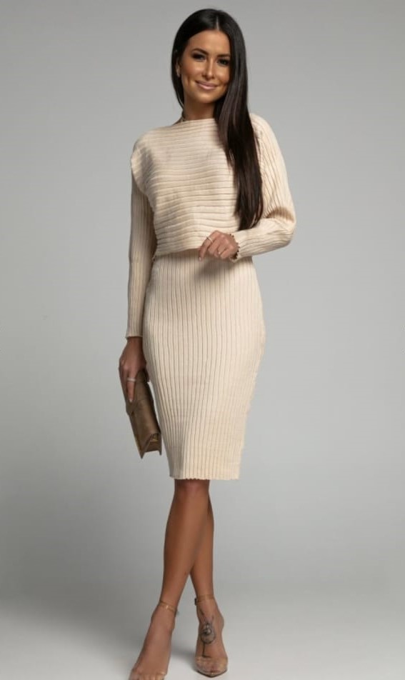 Spletna trgovina Versino - Karmen Skočaj s.p. Elegantna dvodelna pletena obleka Mirra