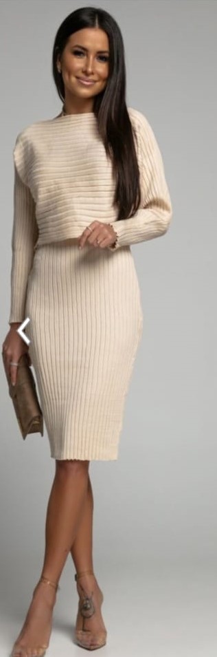 Spletna trgovina Versino - Karmen Skočaj s.p. Elegantna dvodelna pletena obleka Mirra