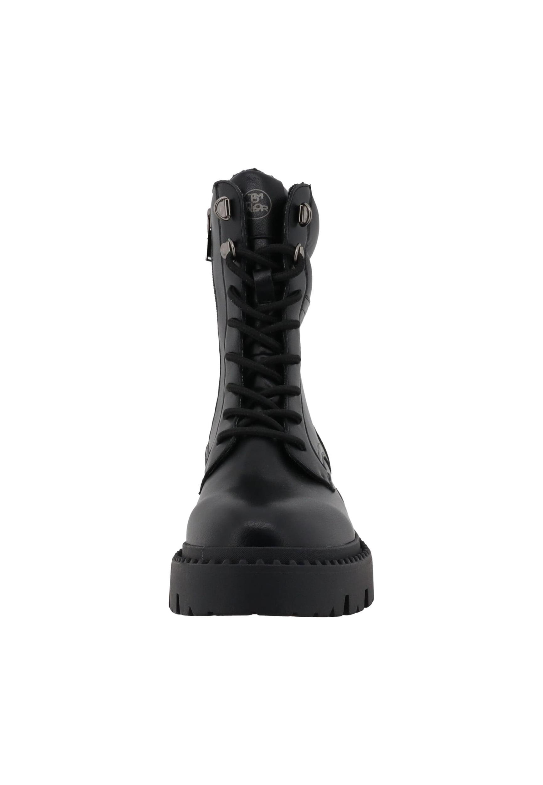 TOM TAILOR Gležnarji z vezalkami črna