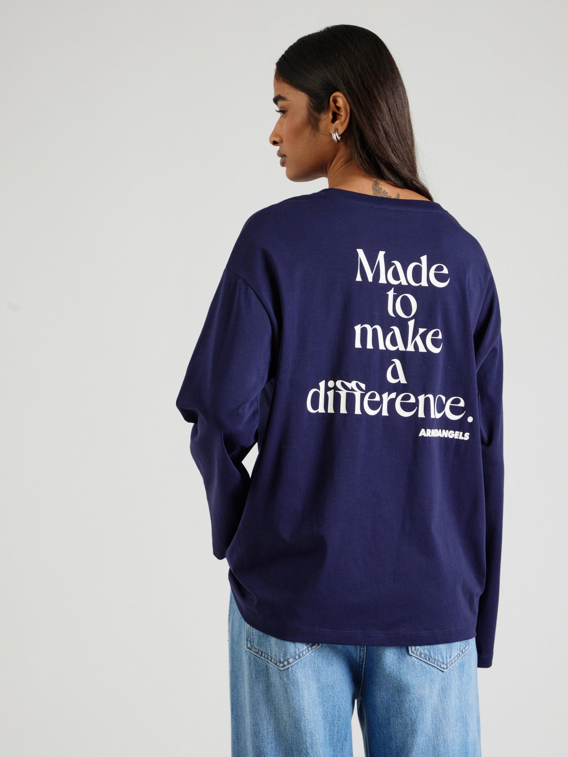 ARMEDANGELS Majica 'FIETAA DIFFERENCE' marine / bela