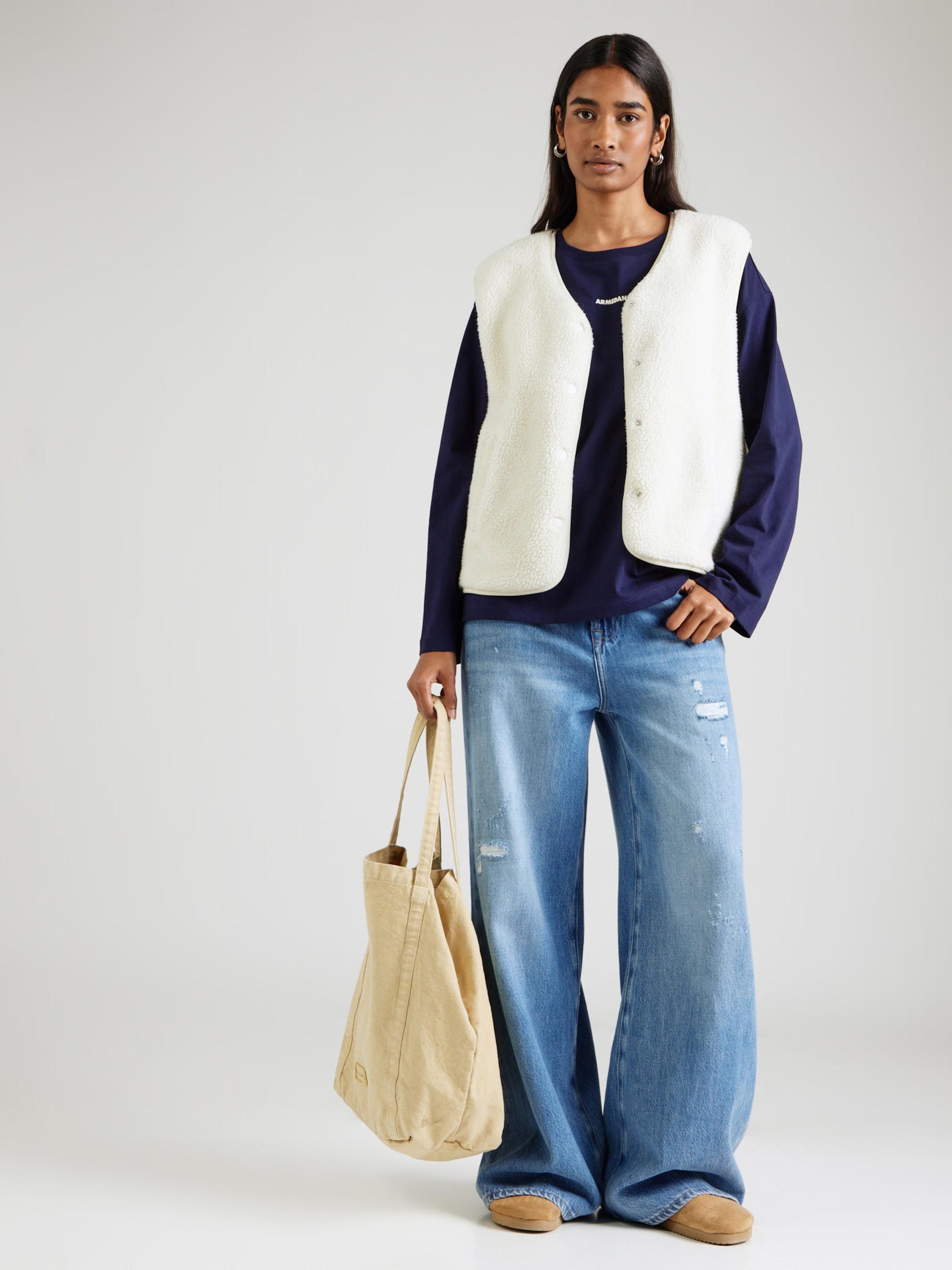 ARMEDANGELS Majica 'FIETAA DIFFERENCE' marine / bela