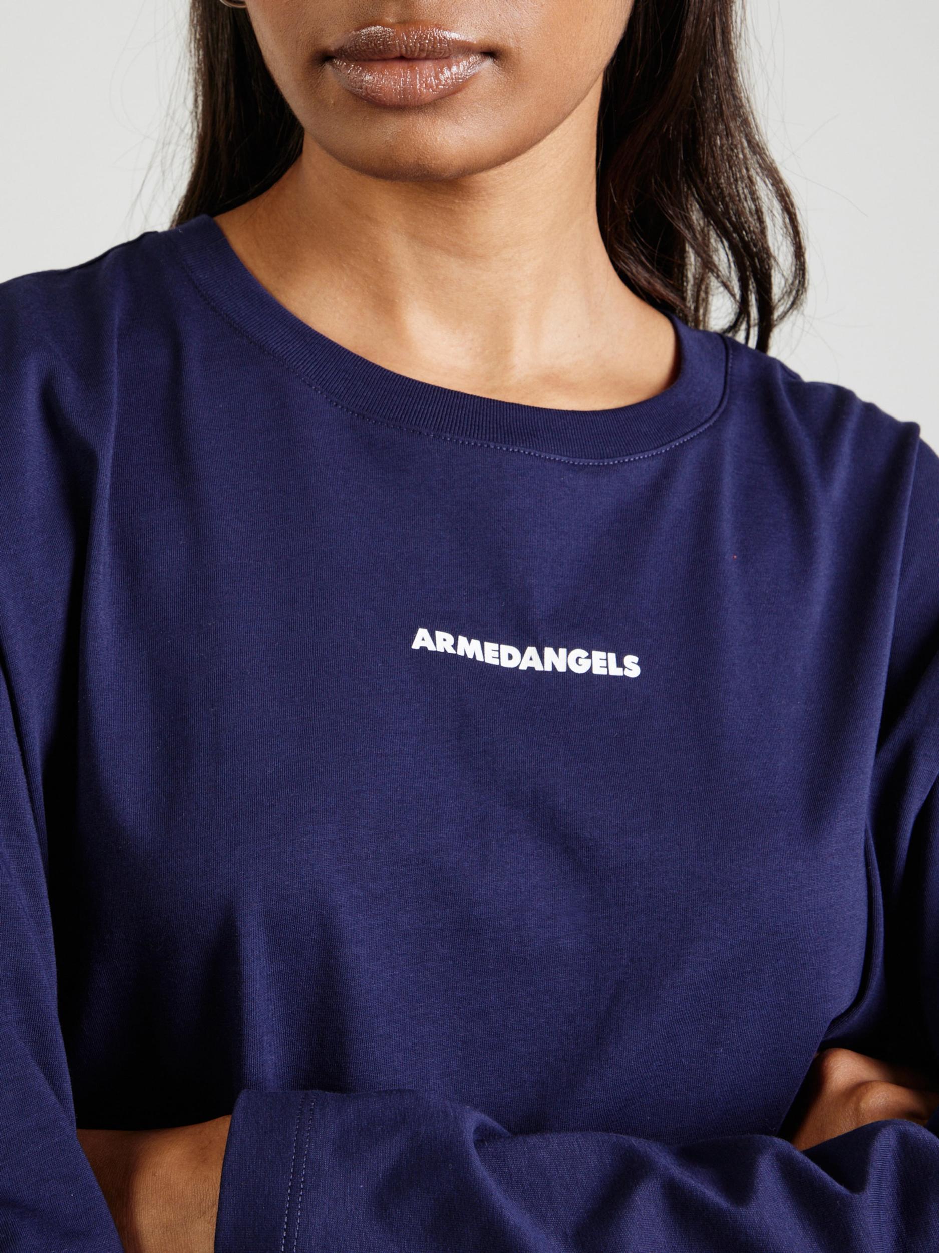 ARMEDANGELS Majica 'FIETAA DIFFERENCE' marine / bela