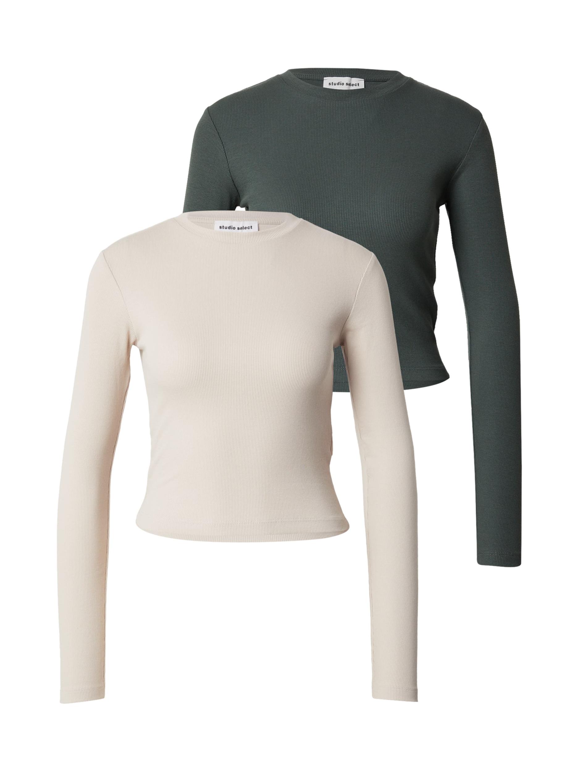 studioselect Majica 'Betty' bež / temno zelena