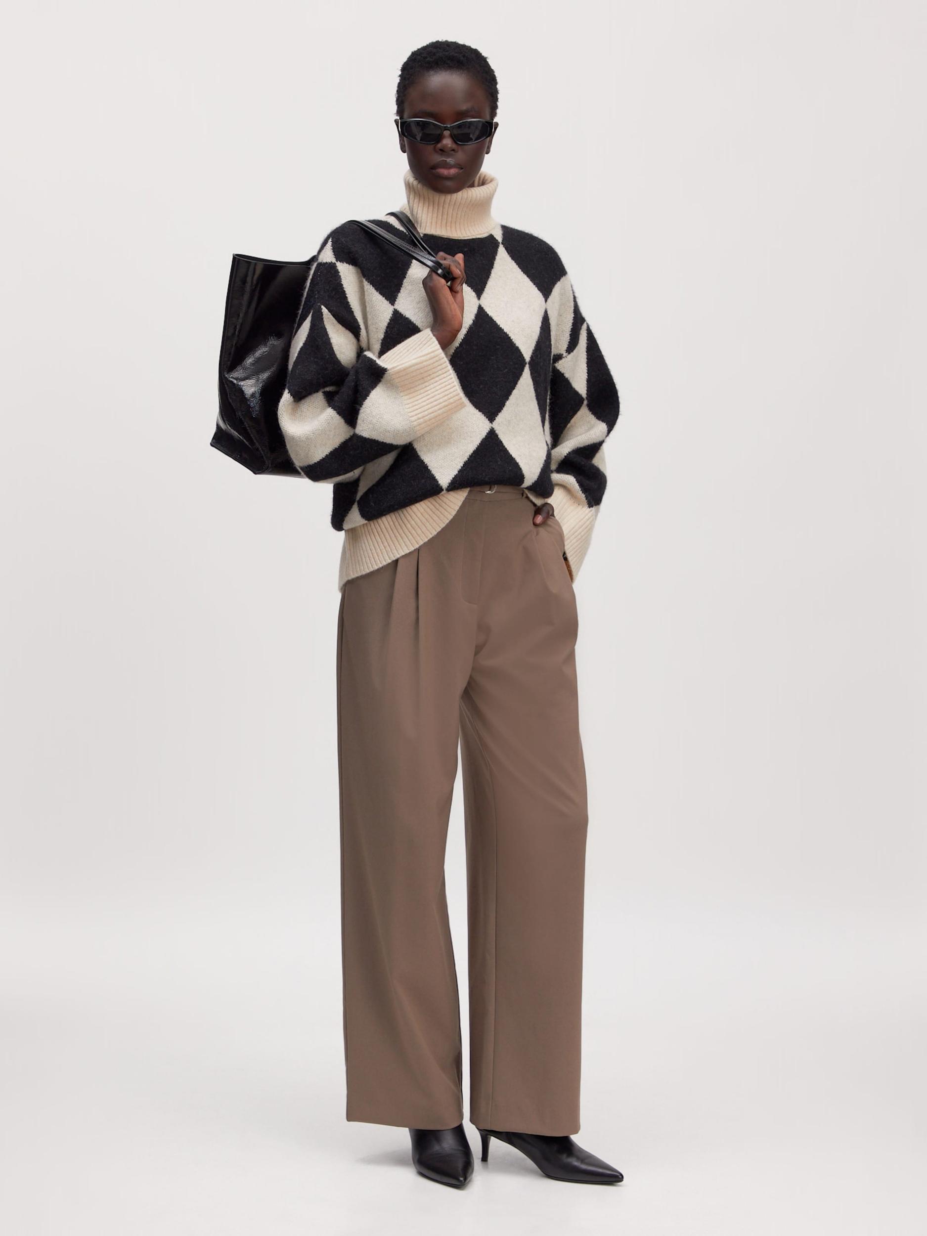 EDITED Hlače na rob 'Elna' rjava