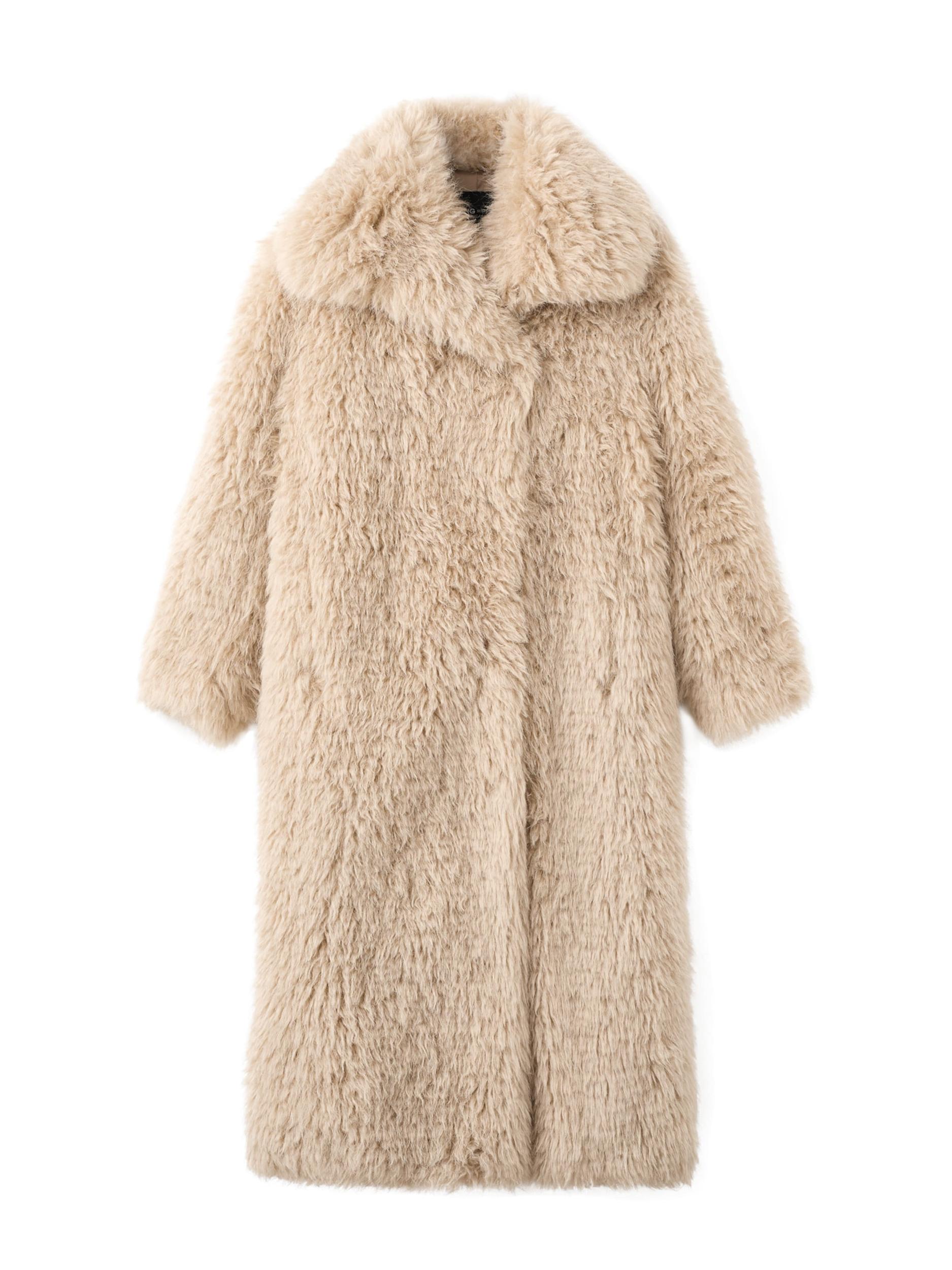 MANGO Zimski plašč 'Yeti' bež