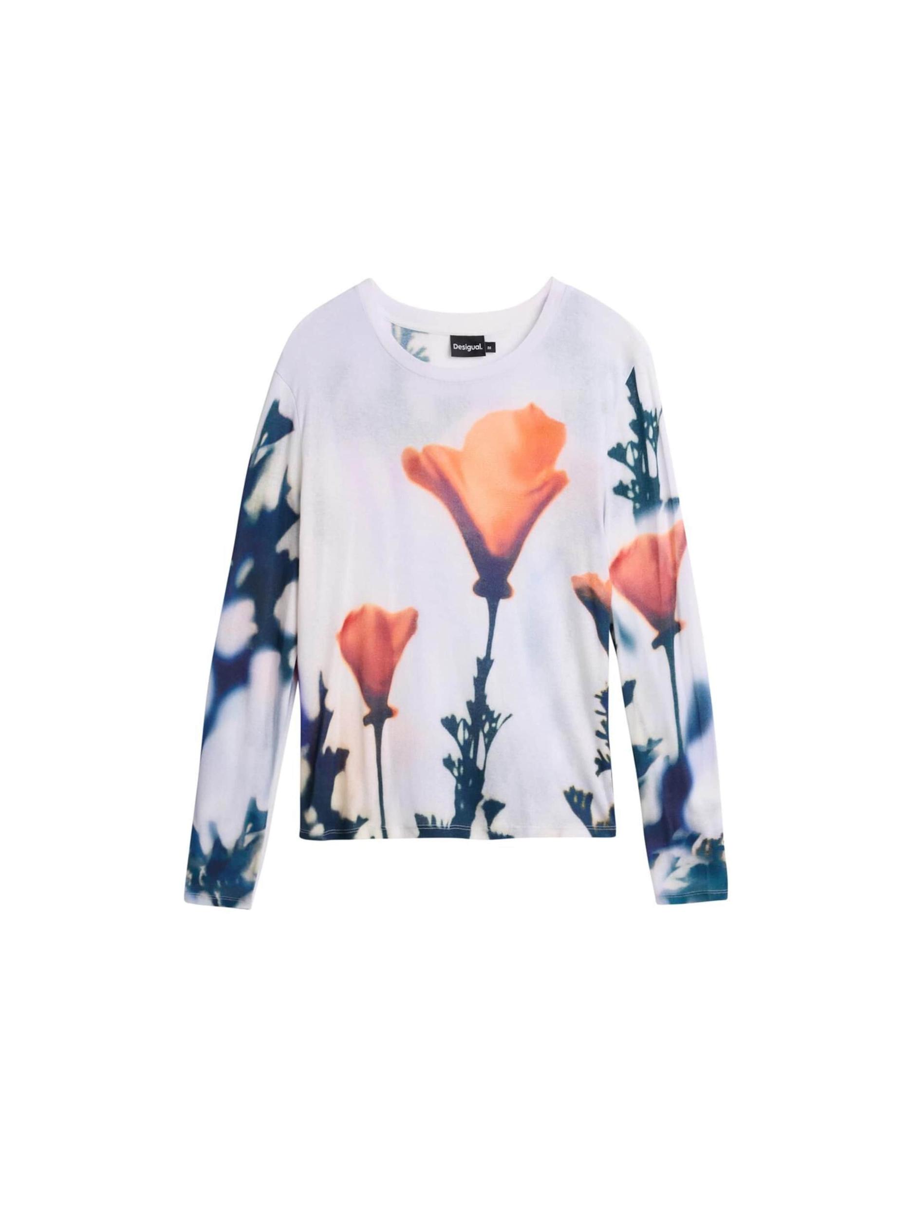 Desigual Majica 'Poppy' mornarska / korala / bela