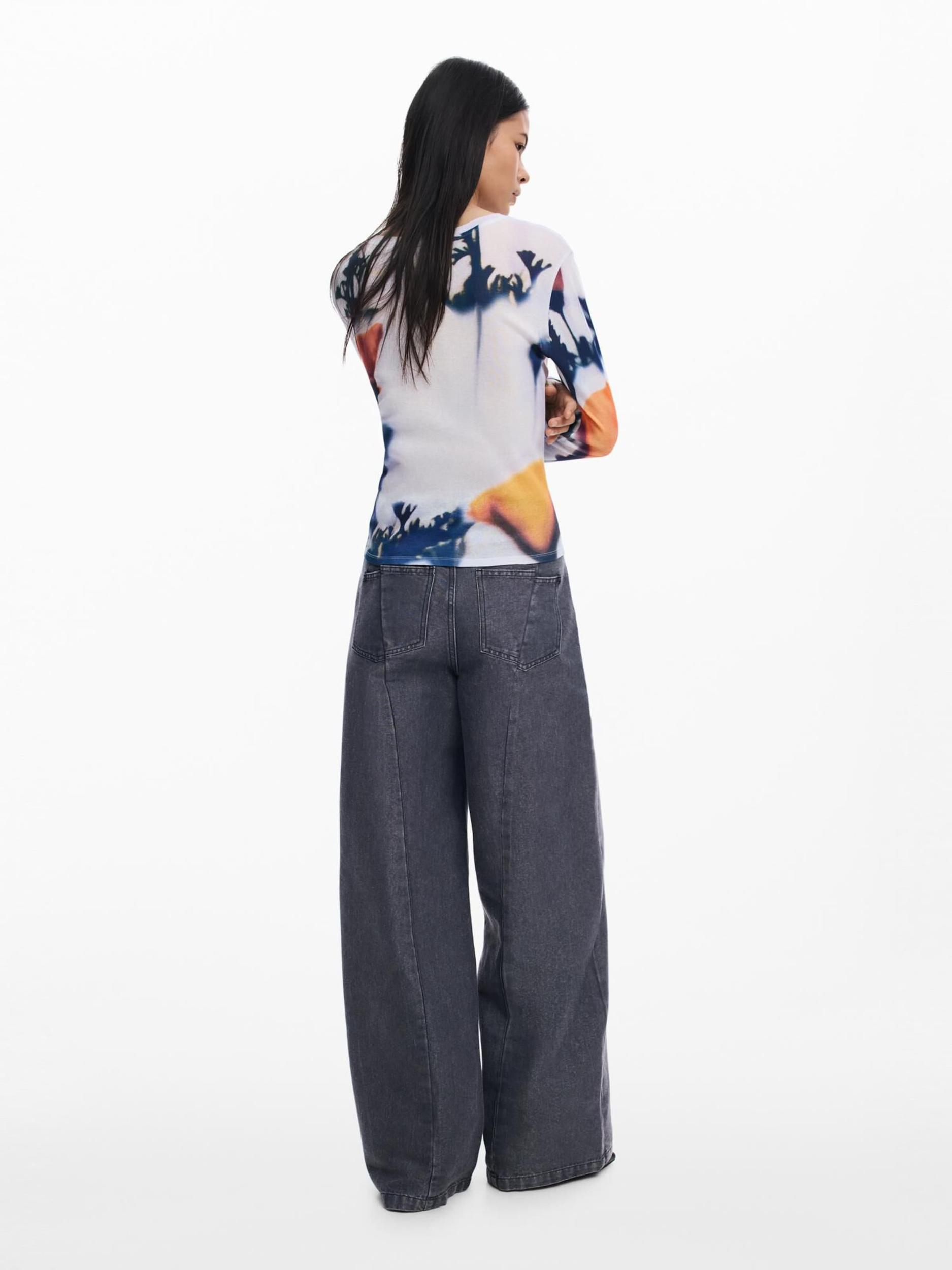 Desigual Majica 'Poppy' mornarska / korala / bela