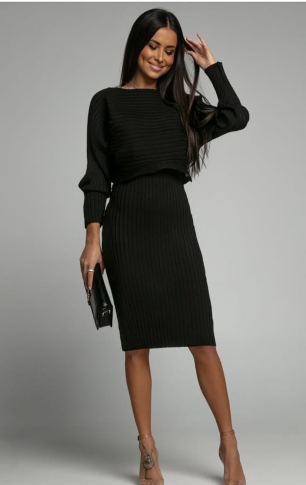 Spletna trgovina Versino - Karmen Skočaj s.p. Elegantna dvodelna pletena obleka Mirra