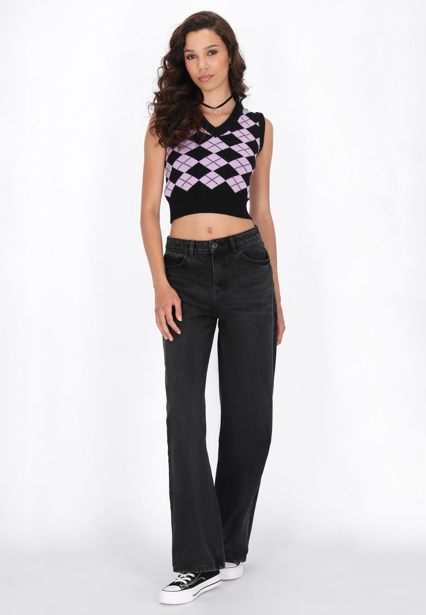 myMo ROCKS Pulover 'Young Fashion' majnica / črna