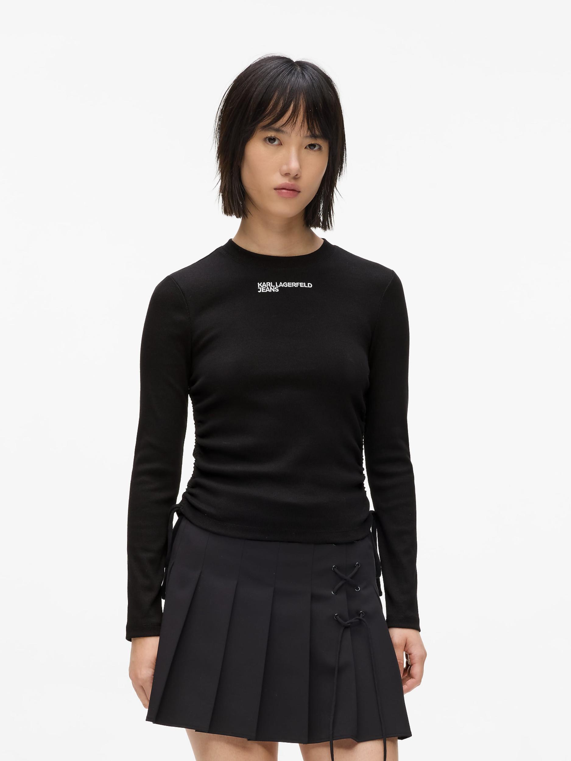 KARL LAGERFELD JEANS Majica črna / bela