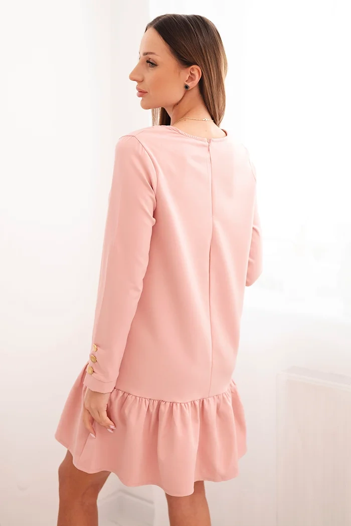 Kesi Ruffle dress in dark powder pink