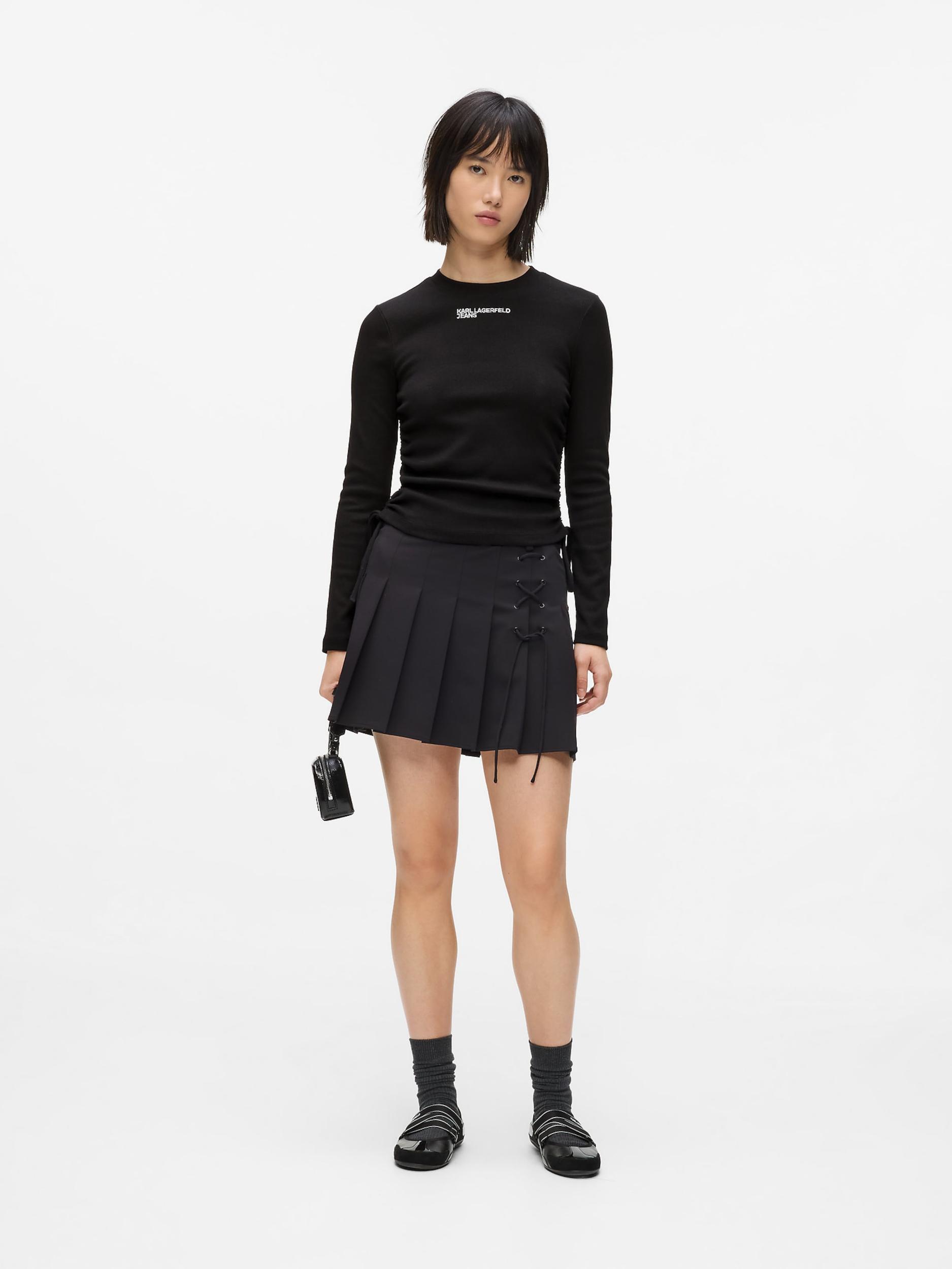 KARL LAGERFELD JEANS Majica črna / bela