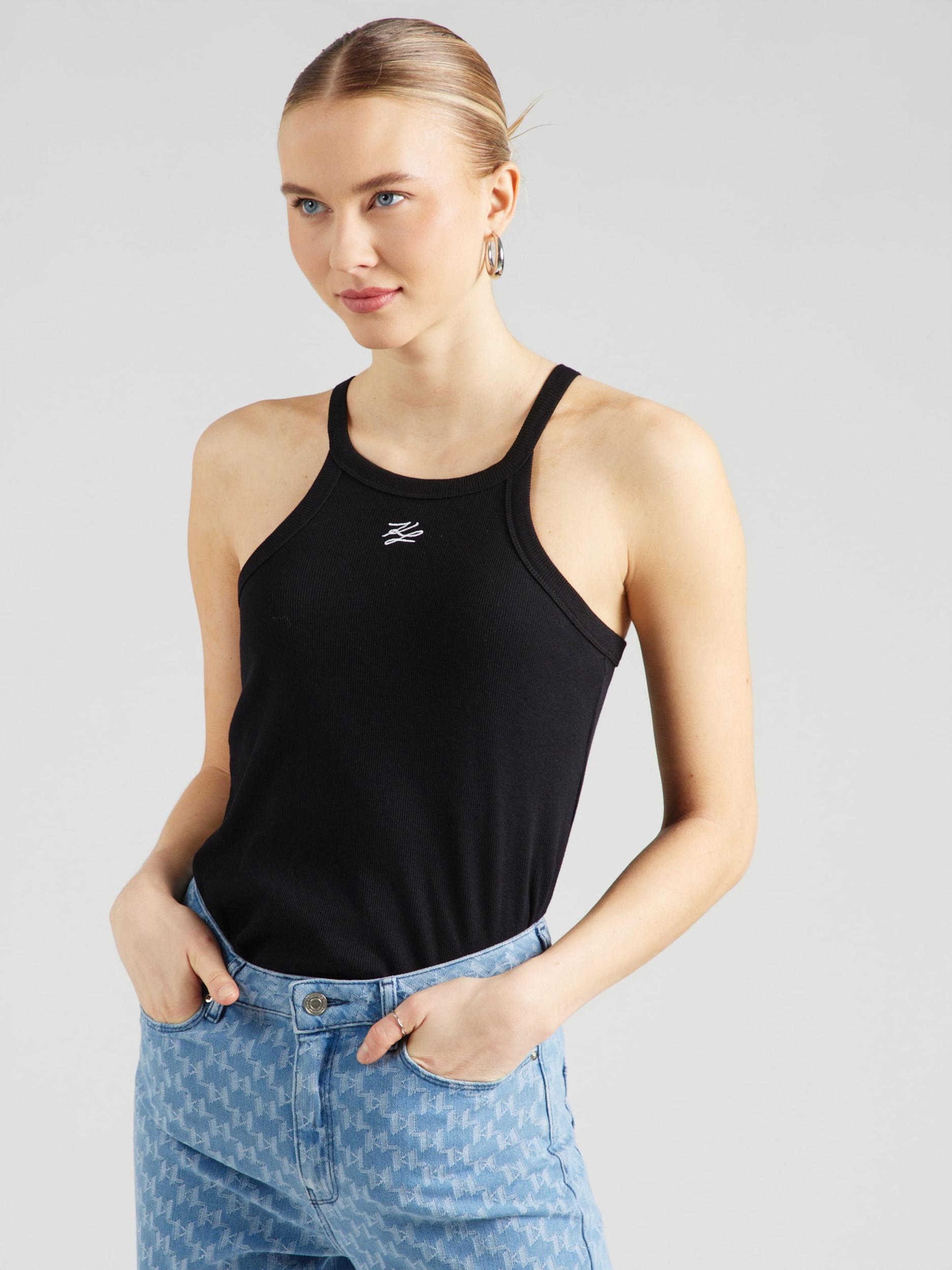 Karl Lagerfeld Top črna / bela