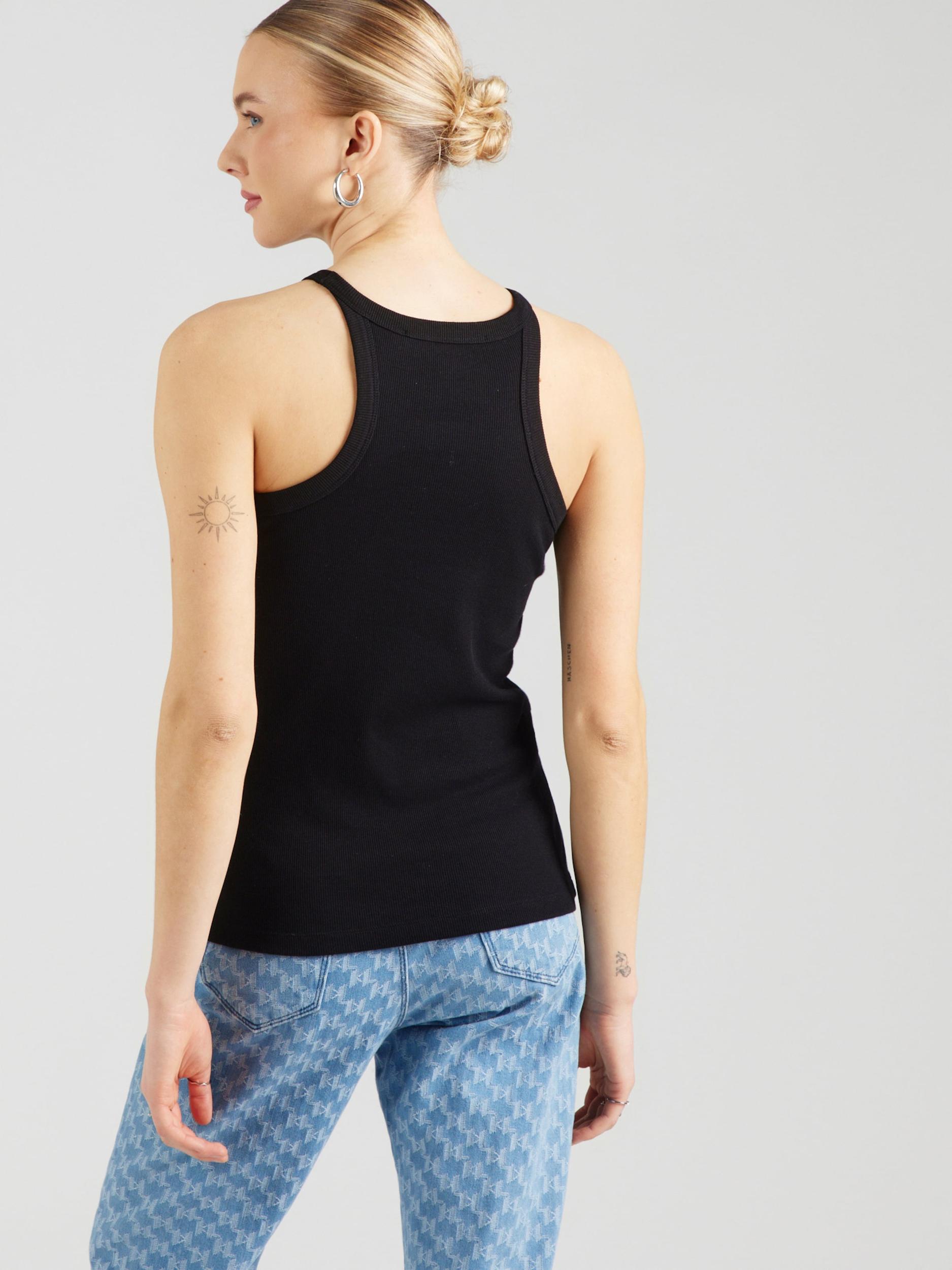 Karl Lagerfeld Top črna / bela