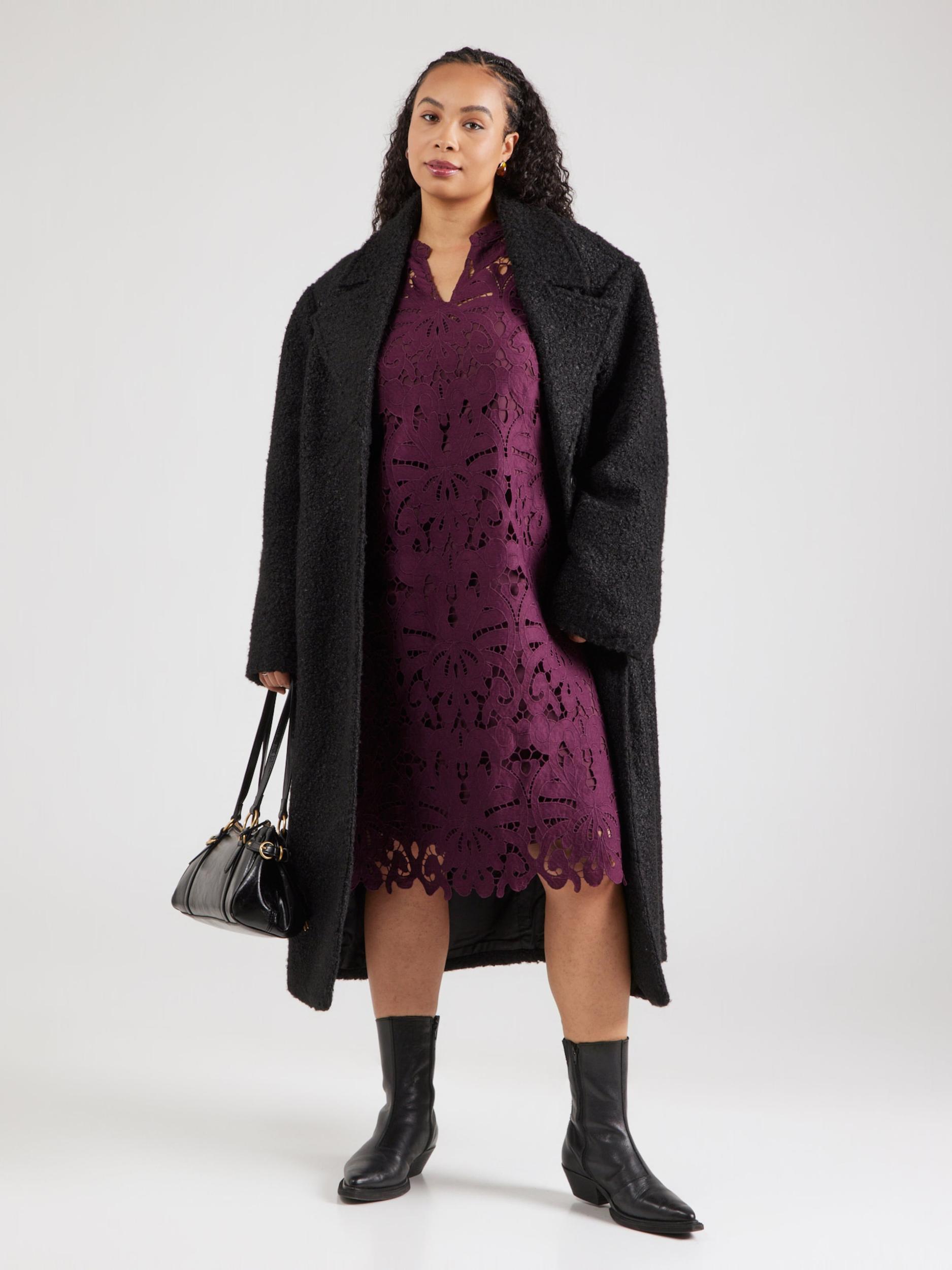 ONLY Carmakoma Koktejl obleka vinsko rdeča