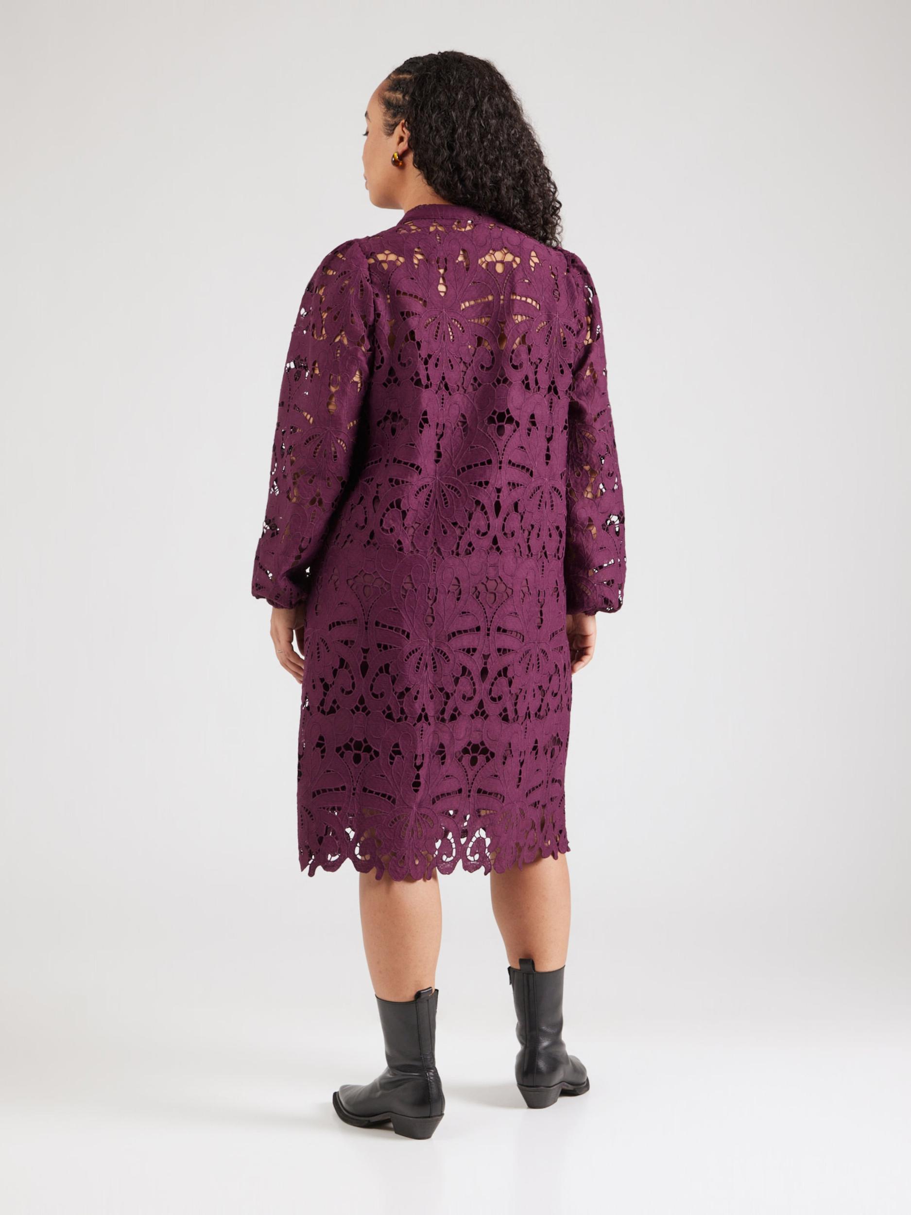 ONLY Carmakoma Koktejl obleka vinsko rdeča