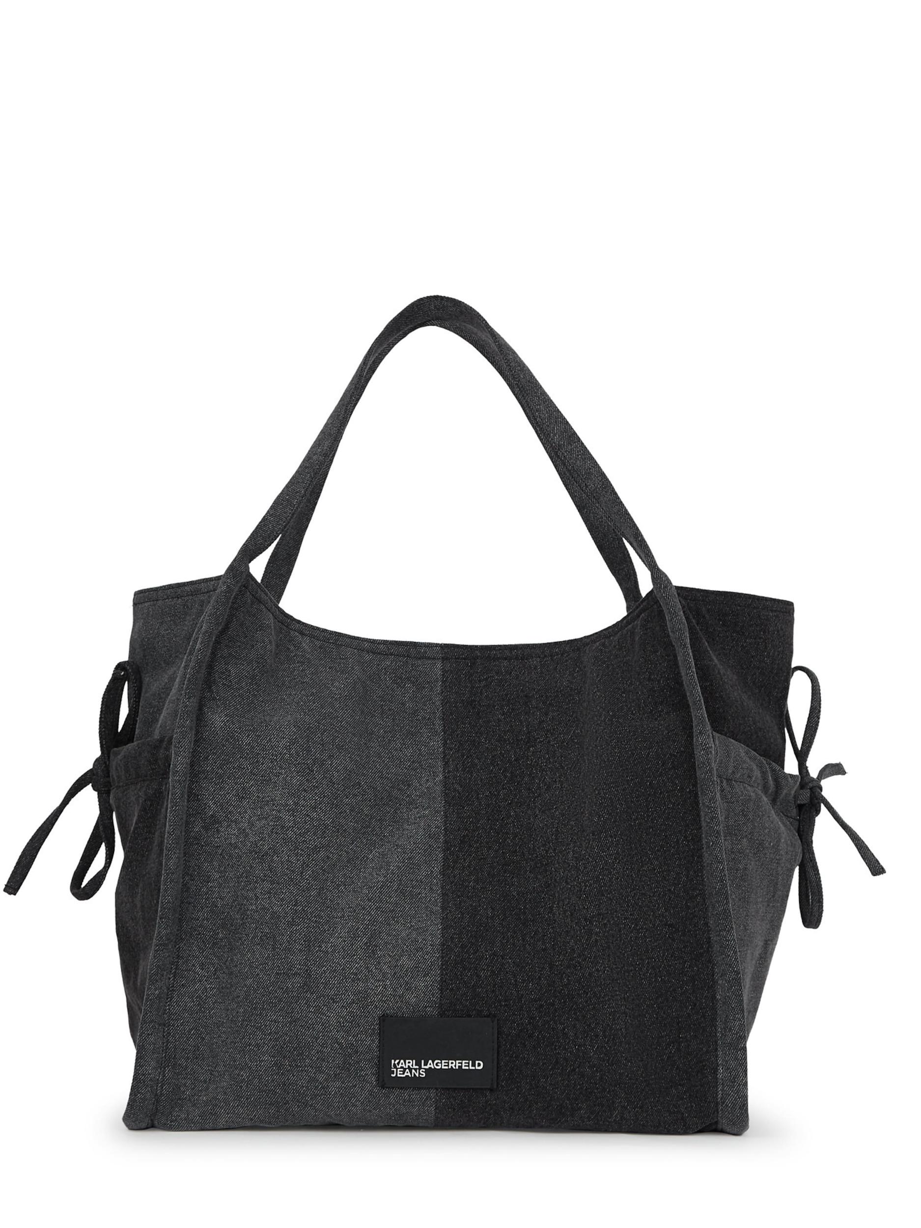 KARL LAGERFELD JEANS Nakupovalna torba siv denim / črn denim