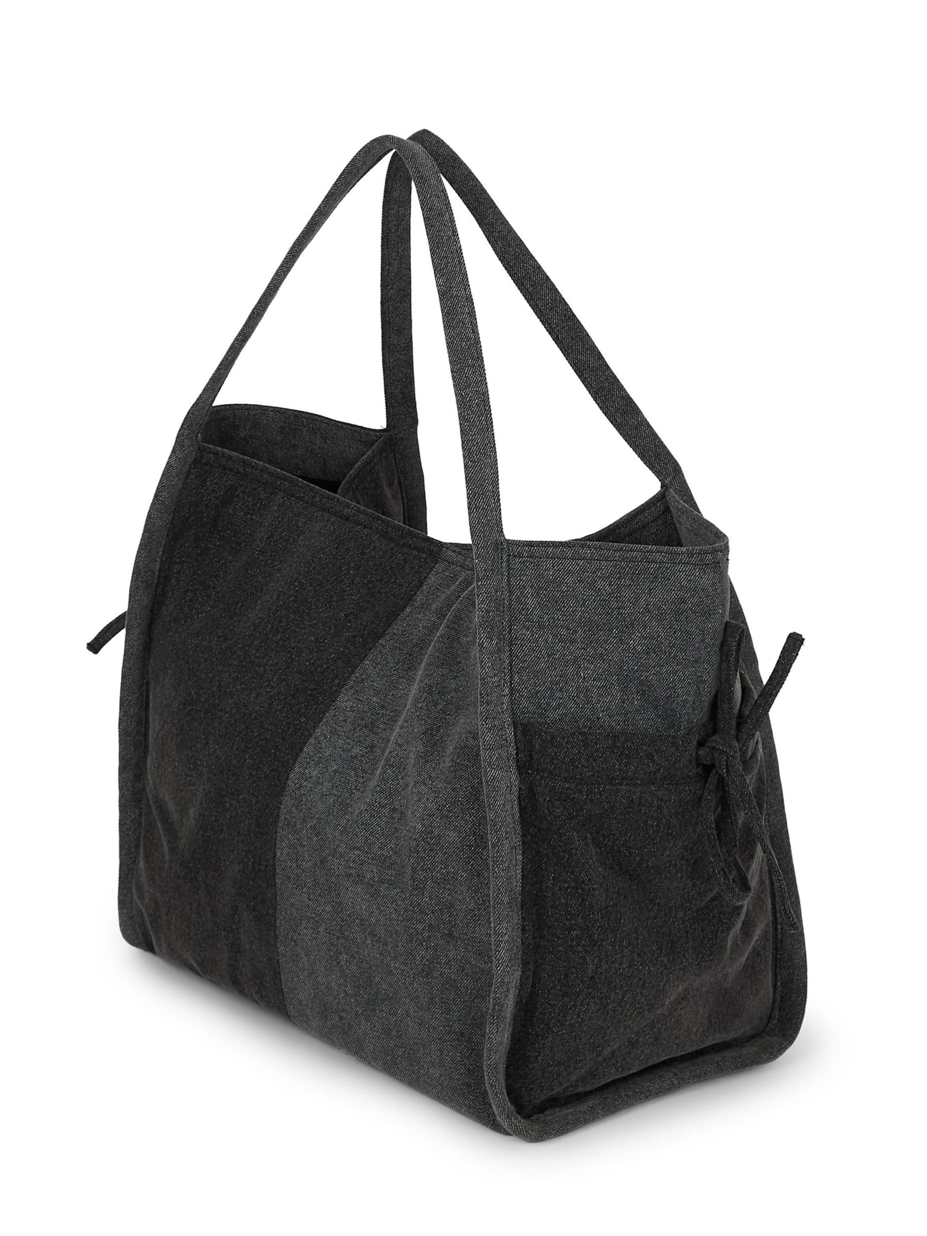 KARL LAGERFELD JEANS Nakupovalna torba siv denim / črn denim