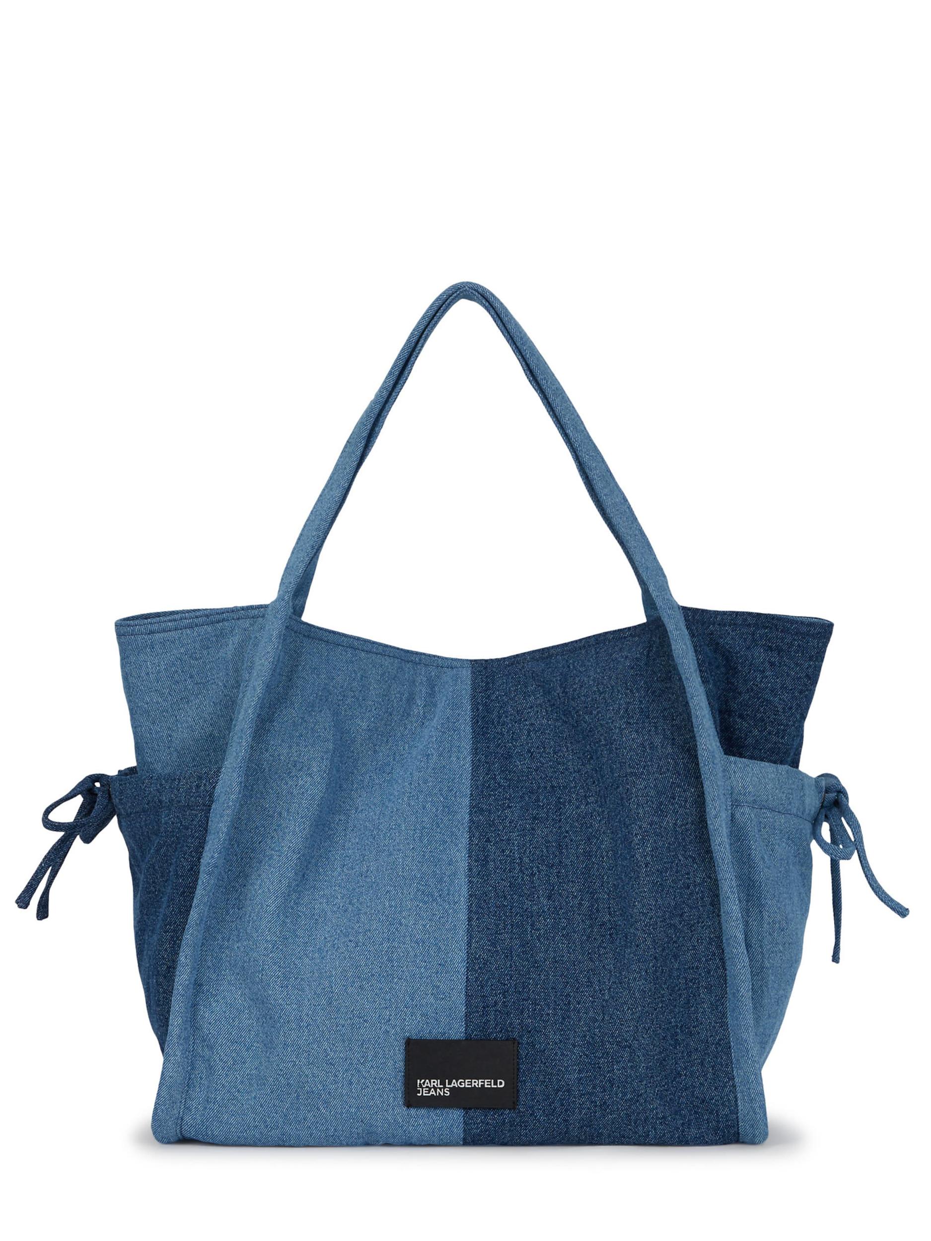 KARL LAGERFELD JEANS Nakupovalna torba encijan / moder denim / črna