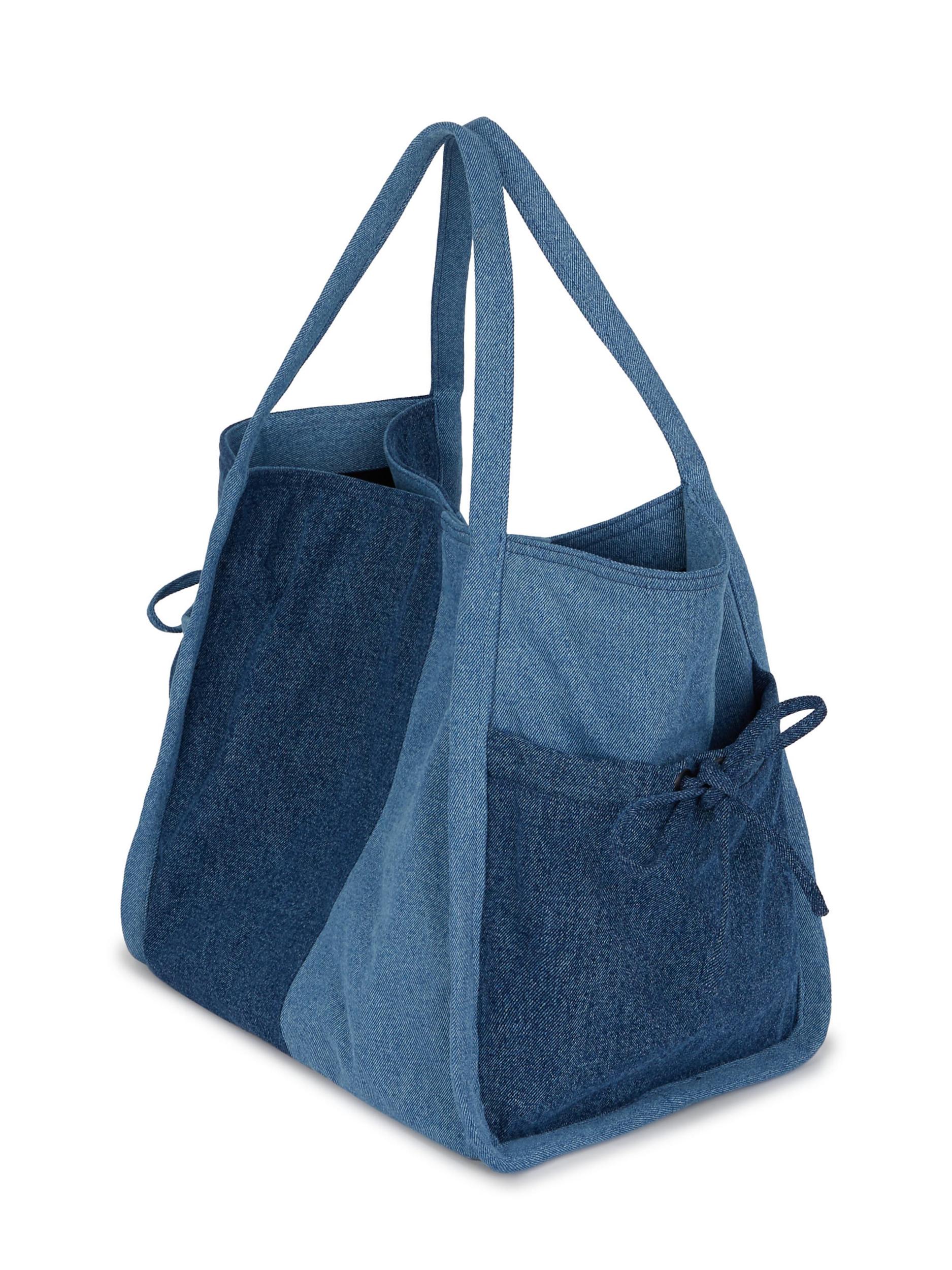 KARL LAGERFELD JEANS Nakupovalna torba encijan / moder denim / črna