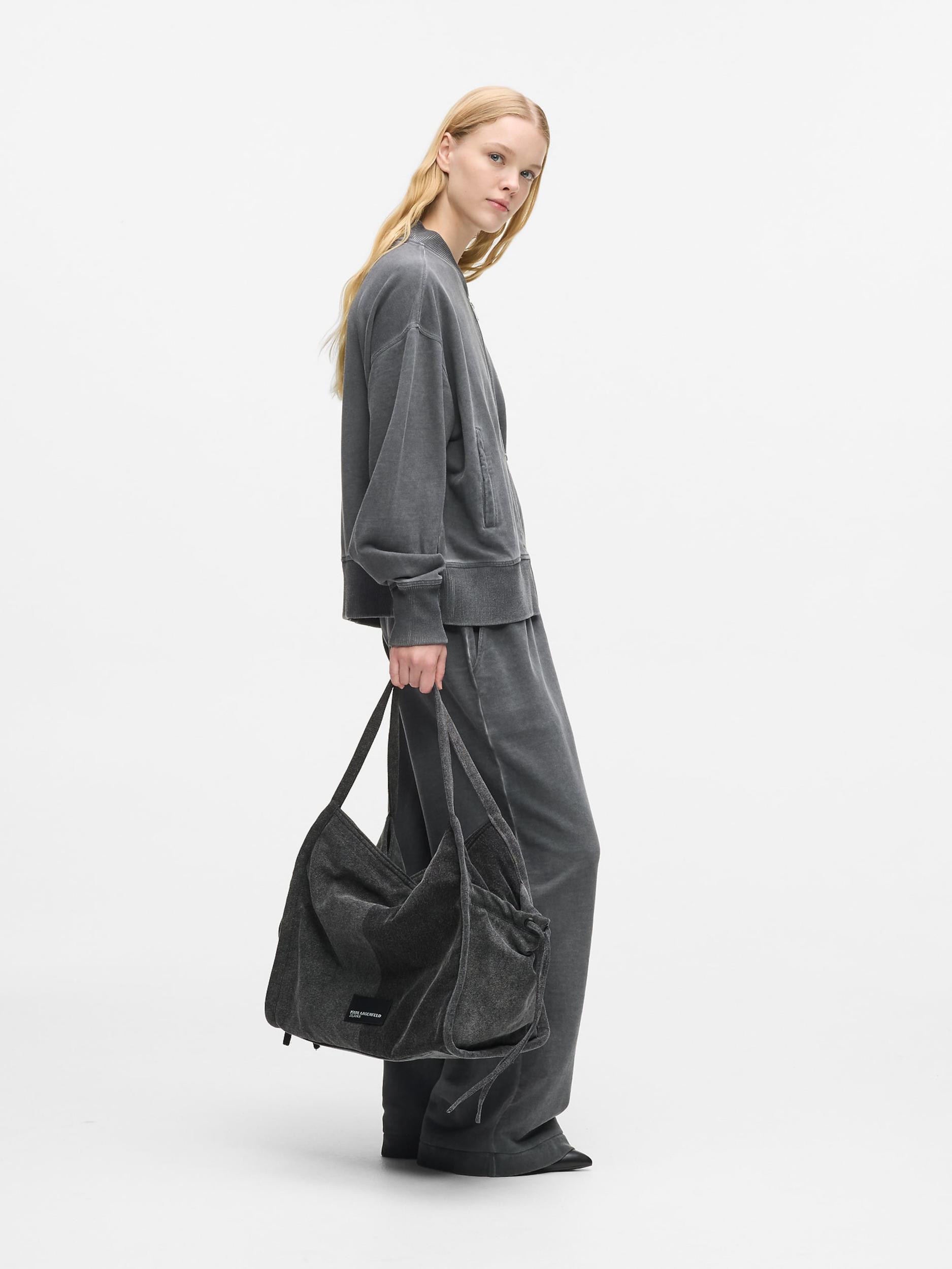 KARL LAGERFELD JEANS Nakupovalna torba siv denim / črn denim