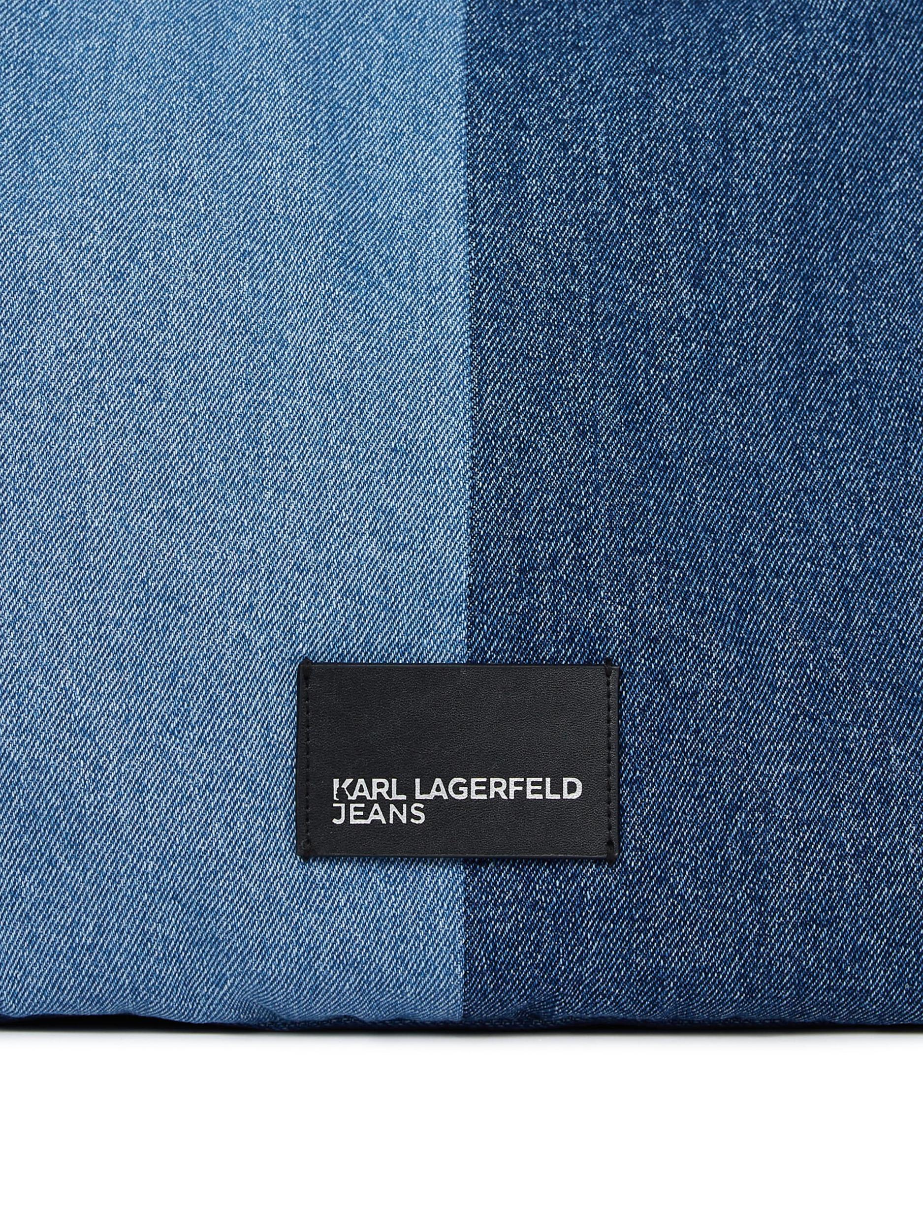 KARL LAGERFELD JEANS Nakupovalna torba encijan / moder denim / črna