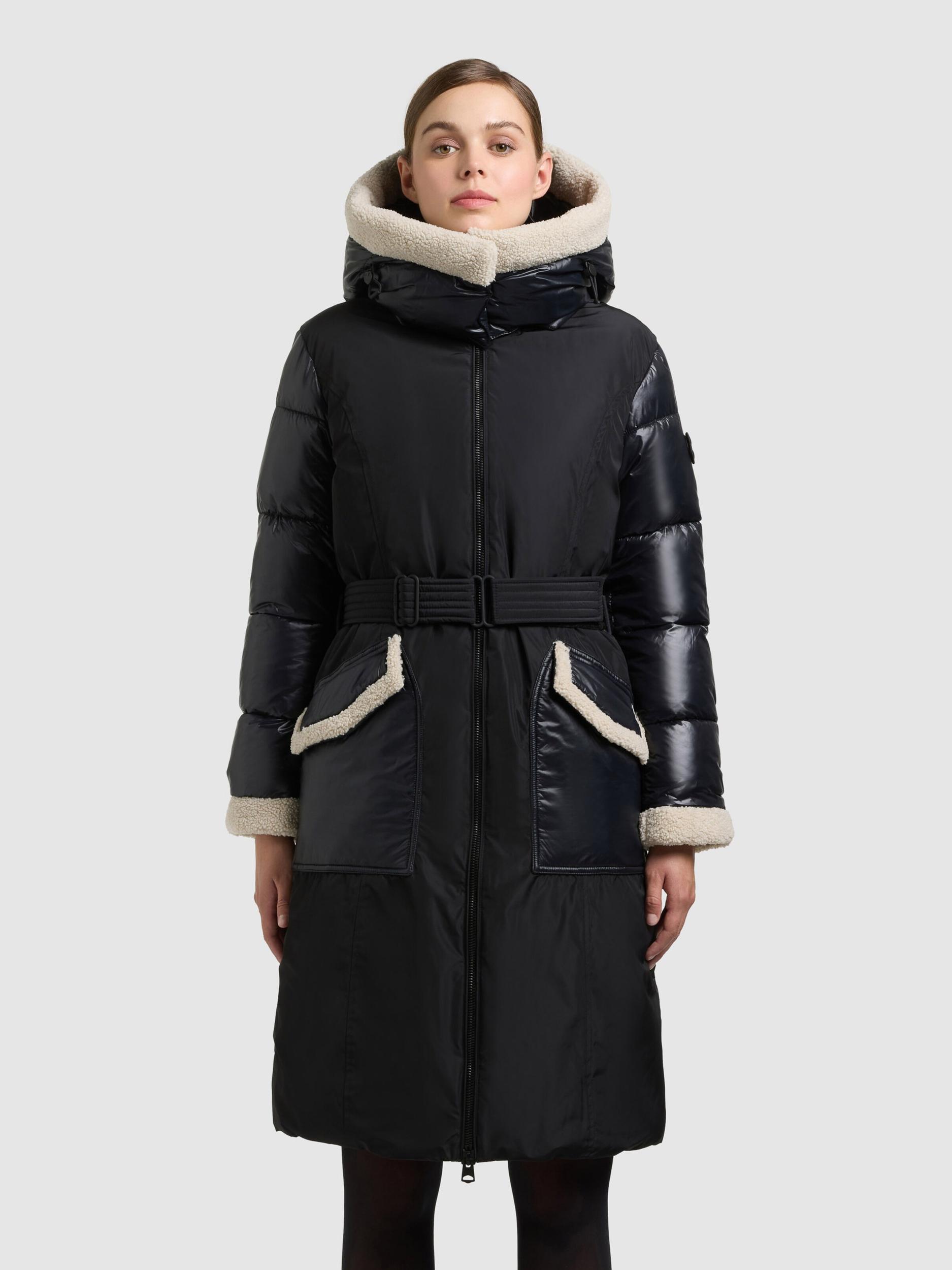 khujo Zimski plašč 'Poppy' svetlo bež / črna